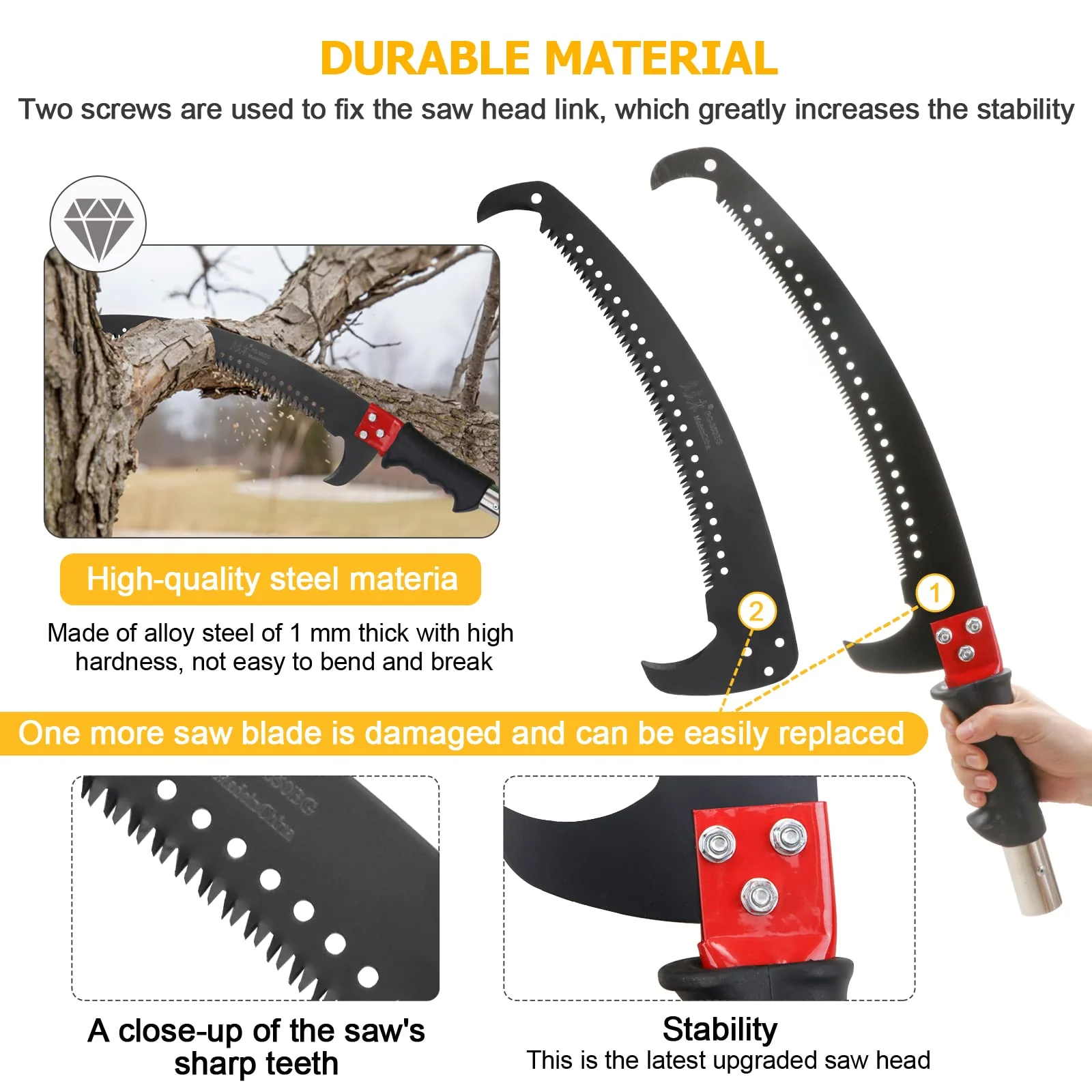 Likeem 26 Feet Tree Pole Pruner Manual Branches Trimmer