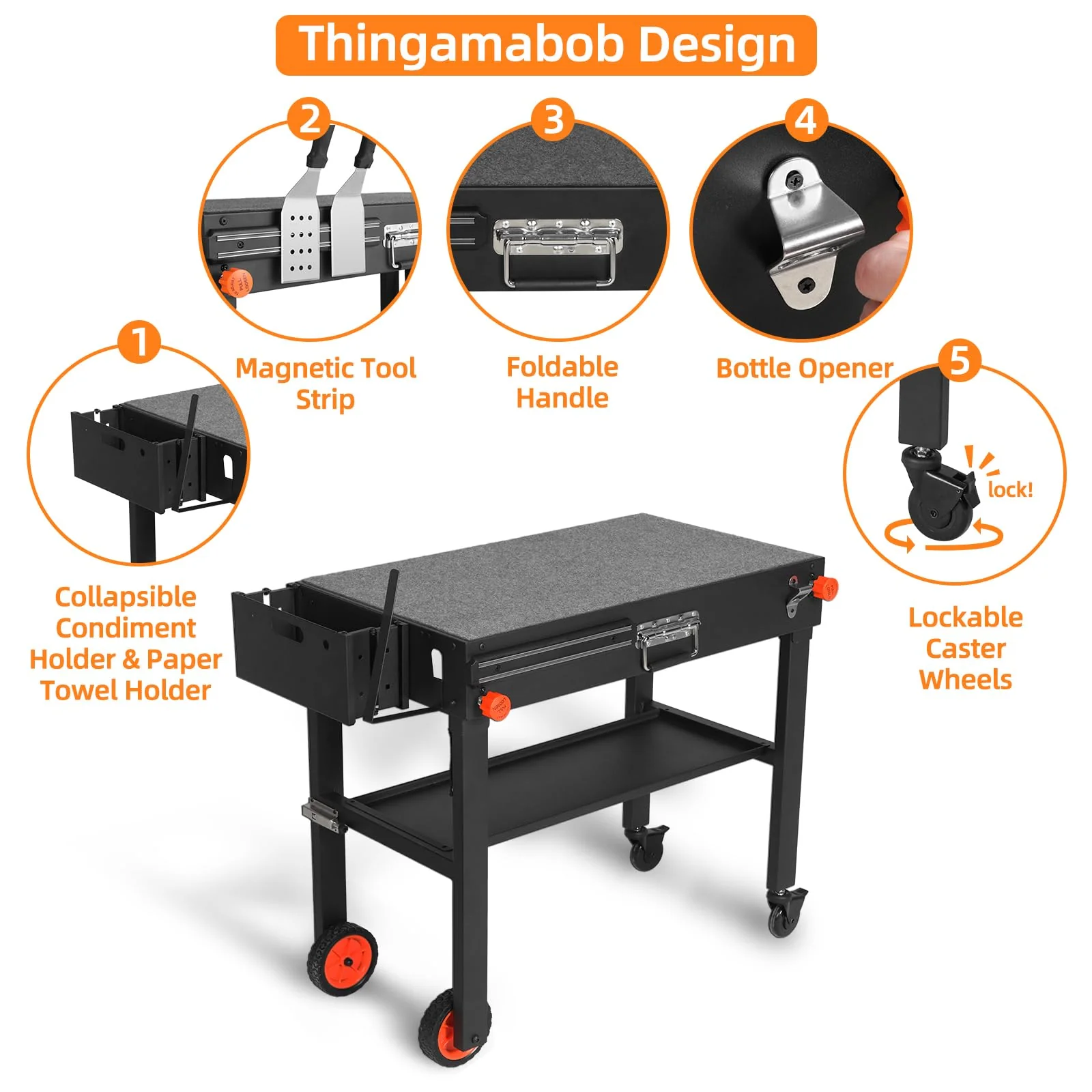 Yundasan Portable Outdoor Grill Table. 31W x 17D