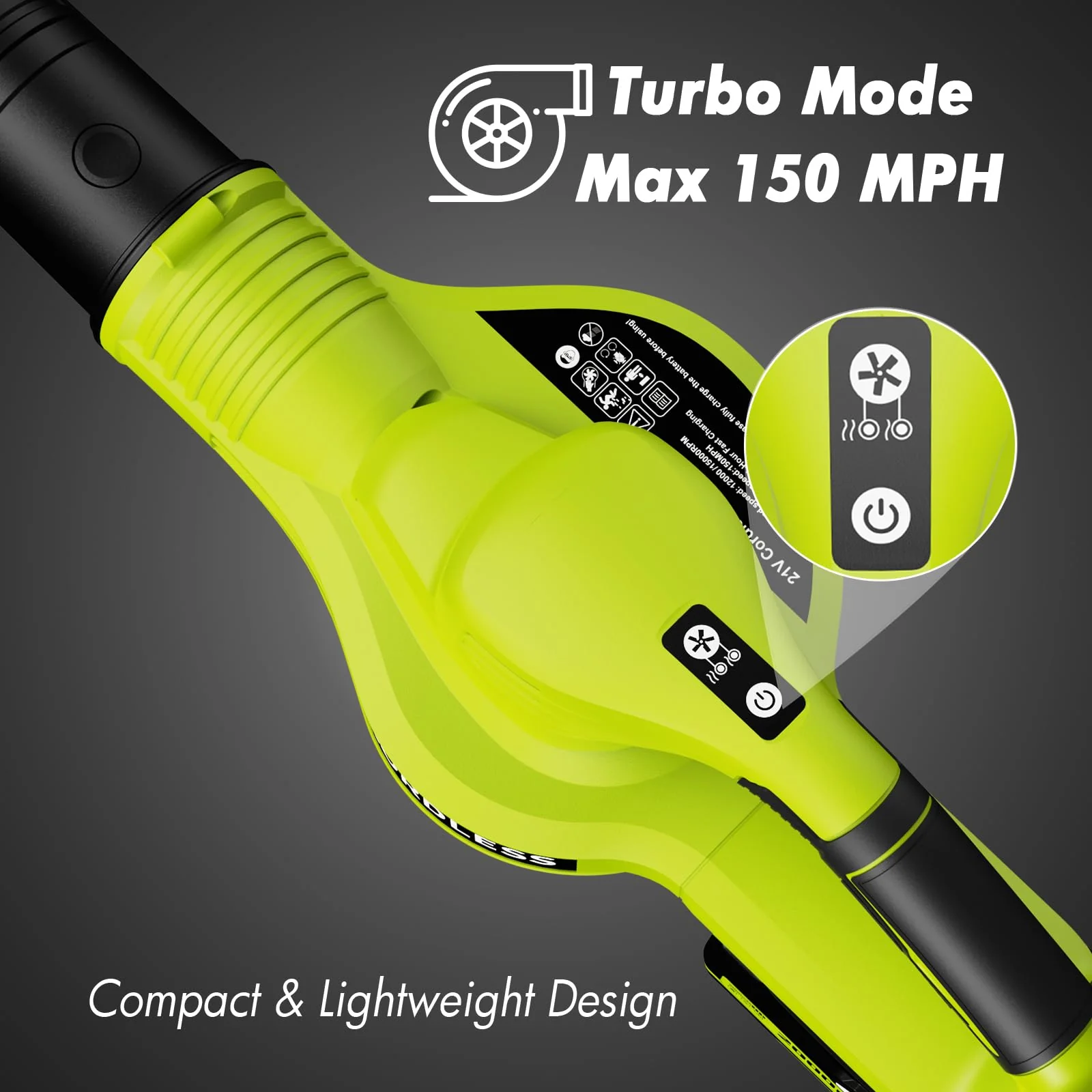 LAZYBOI Electric Leaf Blower Cordless with 2 Batteries and Charger