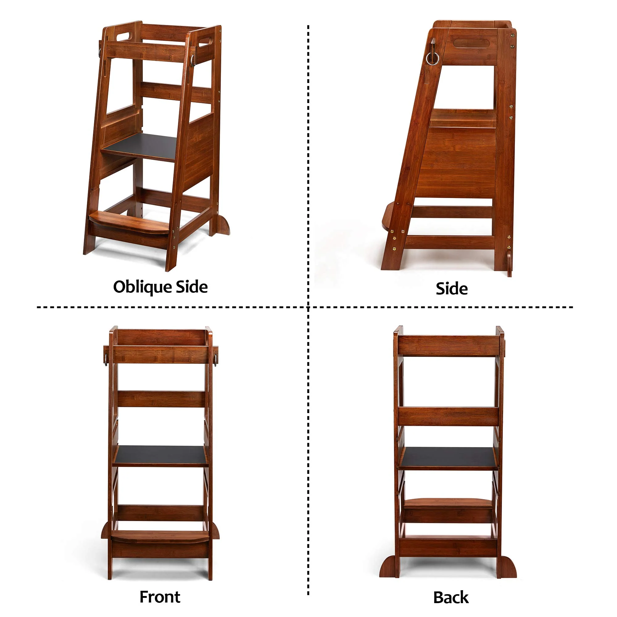 TOETOL Bamboo Toddler Kitchen Step Stool