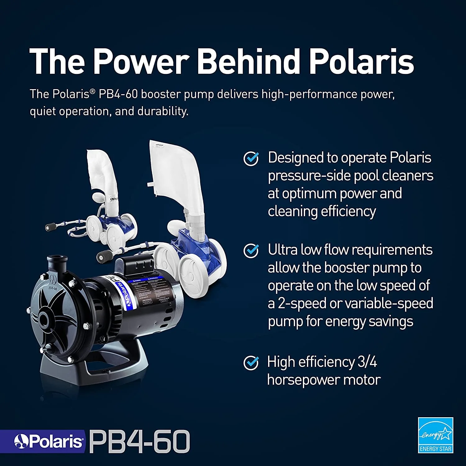 POLARIS OEM Booster Pump 3/4 HP for Pressure Pool Cleaners