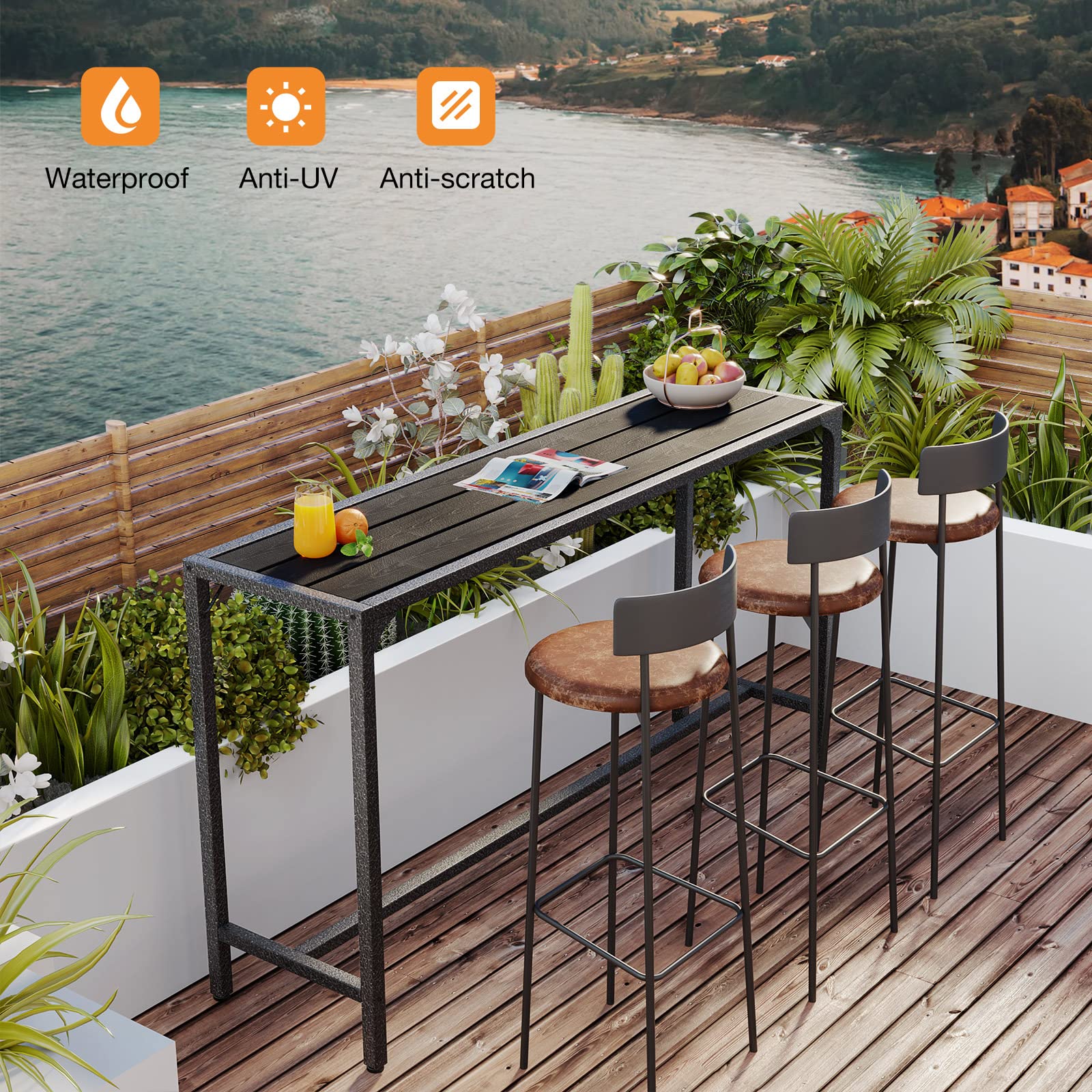ODK 55 Inch Outdoor Bar Table for Hot Tub. Garden
