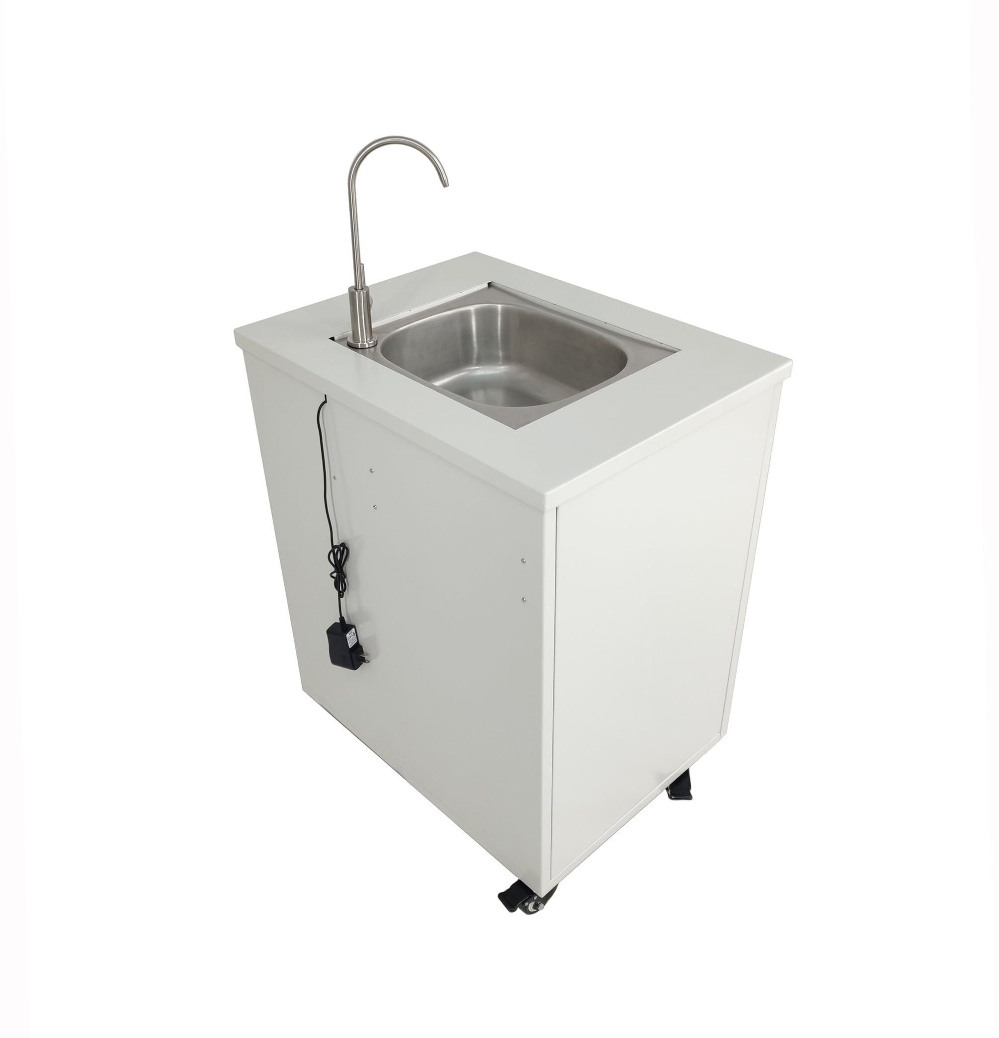 Cabinet Portable Sink Self Contained Hand Wash Station Mobile Sink Water Fountain Water Supply 110V/12V Powered Built-in Pump Water Jugs NOT included 24 X 18 X 30 CABINET SIZE 10094