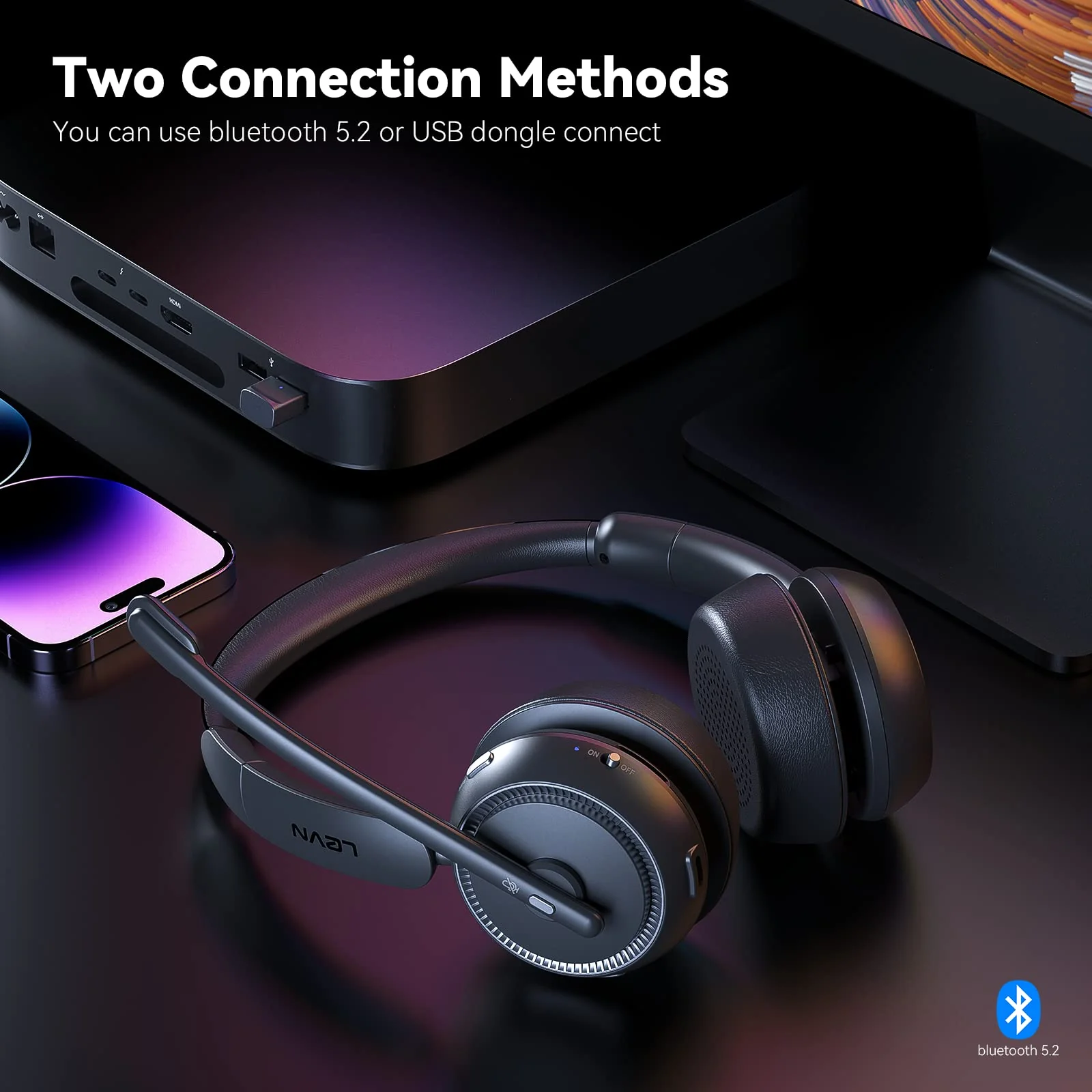 LEVN Wireless Bluetooth Headset with Microphone