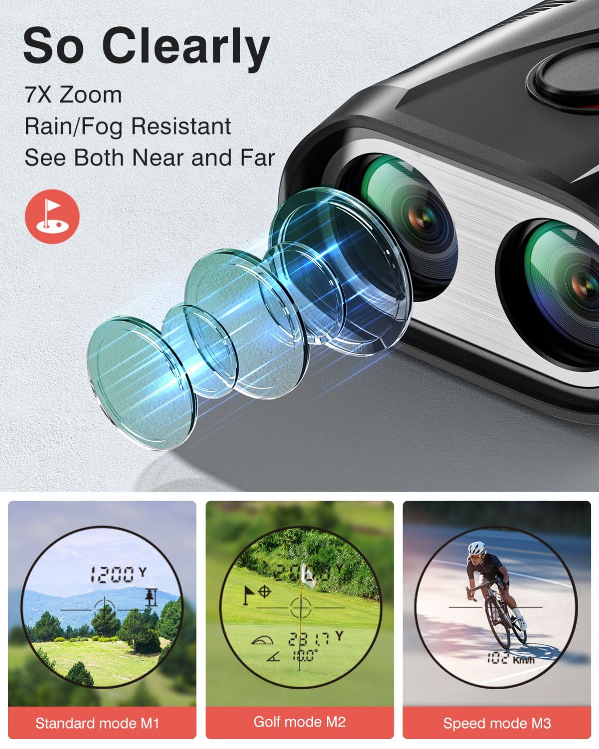Yintar Golf 1200Yards Rangefinder Laser Range Finder with Slope