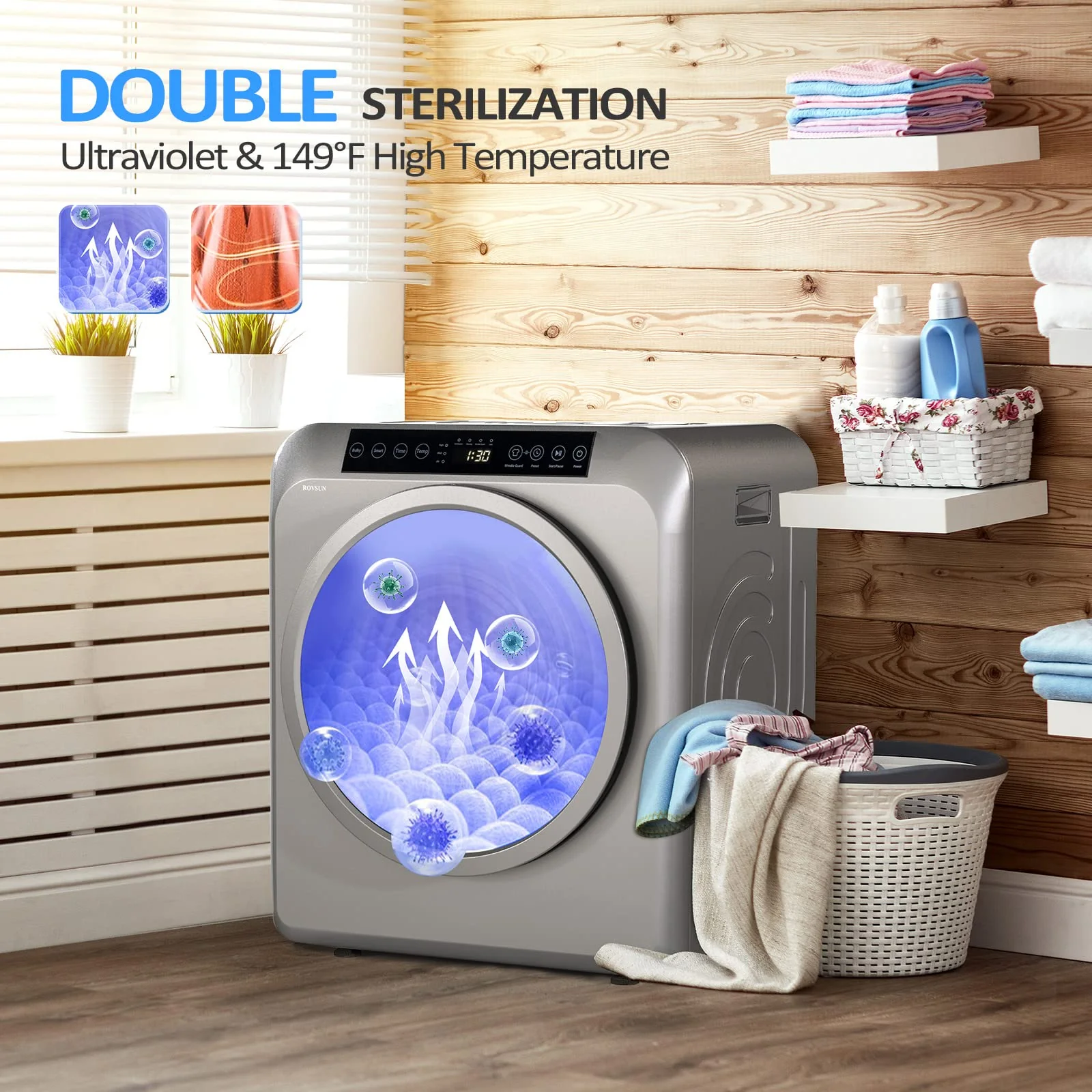 ROVSUN 13.2LB Portable Clothes Dryer. 3.5 Cu.Ft Compact Dryer