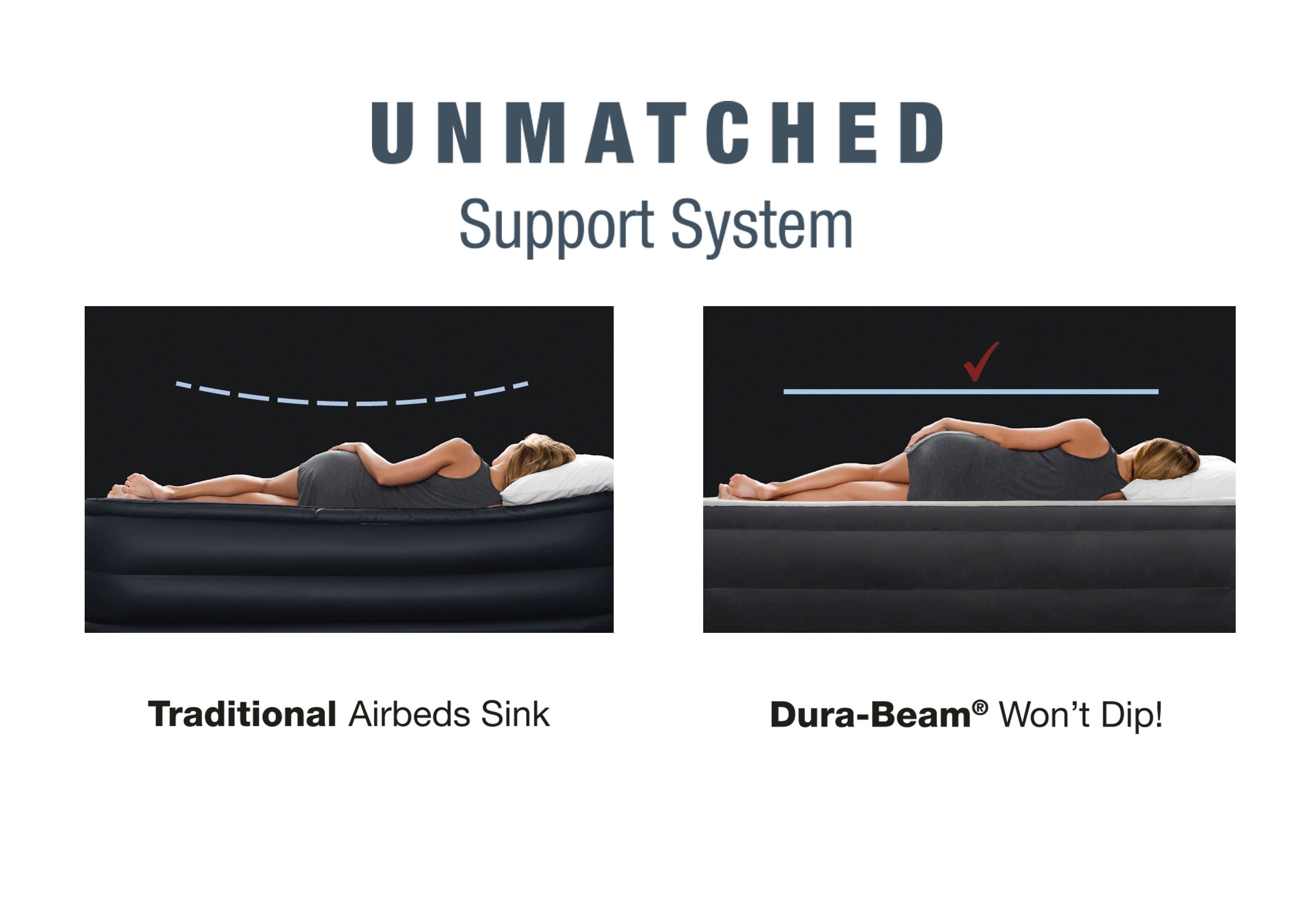 Dura-Beam Deluxe Ultra Plush Headboard with Built-in Pump (18 Mattress Height) - Queen