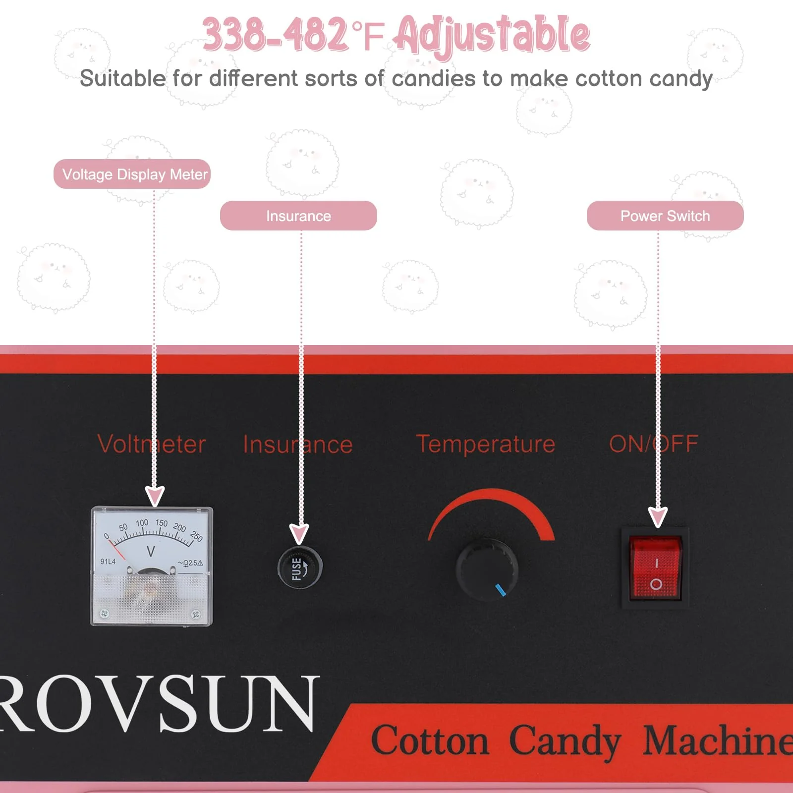 ROVSUN 21 Inch Cotton Candy Machine Cart