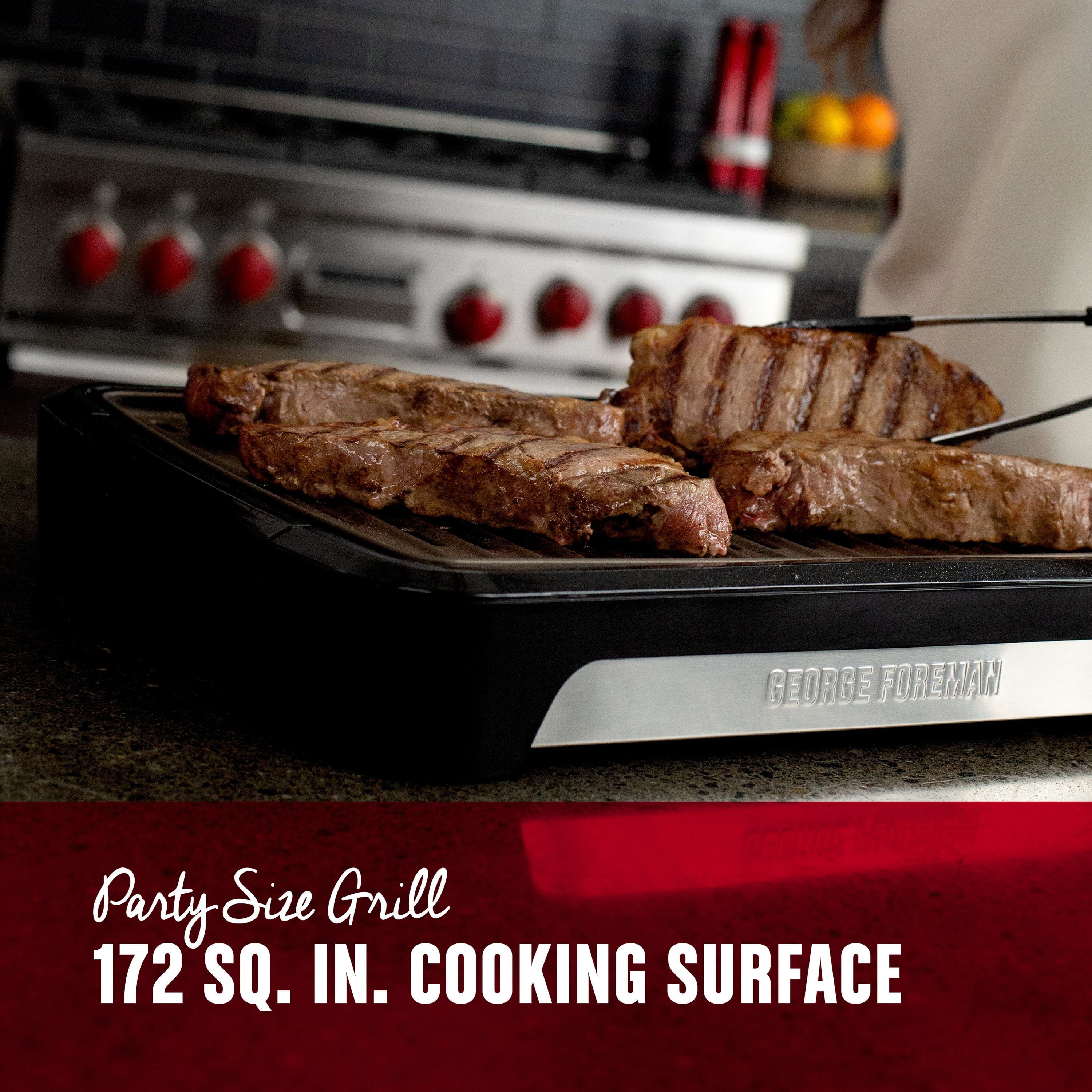 Foreman Party Size Open Grate Smokeless Grill. Black. GFS0172SB