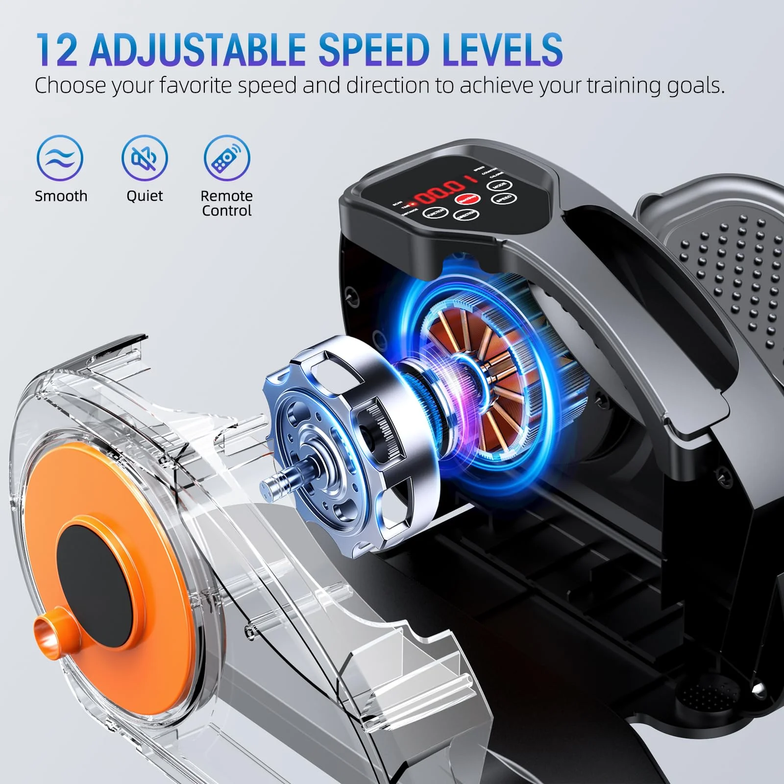 GUGTTR Under Desk Elliptical Machine with Remote Control