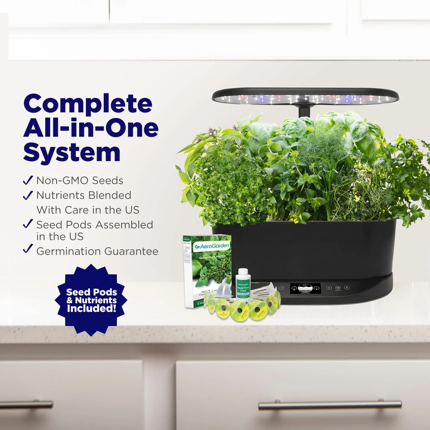 AeroGarden Bounty Basic. Indoor Garden with LED Grow Light