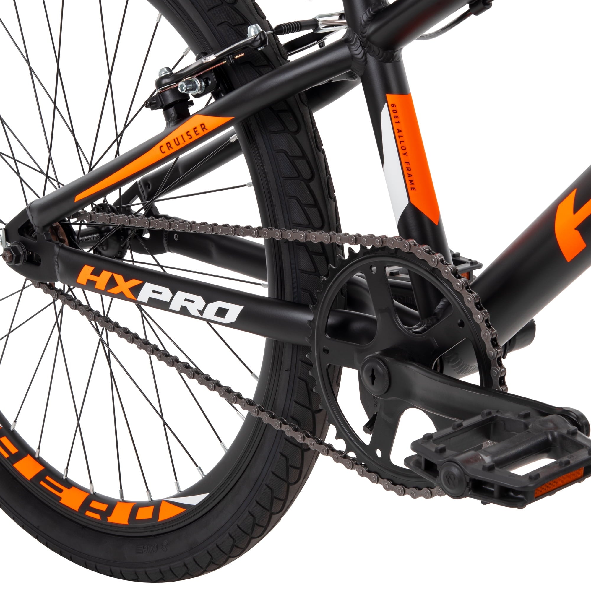 HX Pro Cruiser 24-inch Aluminum BMX Bike for Boys. Black/Orange