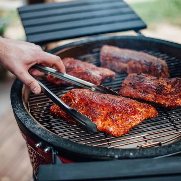 Classic Joe I 18 in. Charcoal Grill in Red with Cart. Side Shelves. Grate Gripper. and Ash Tool