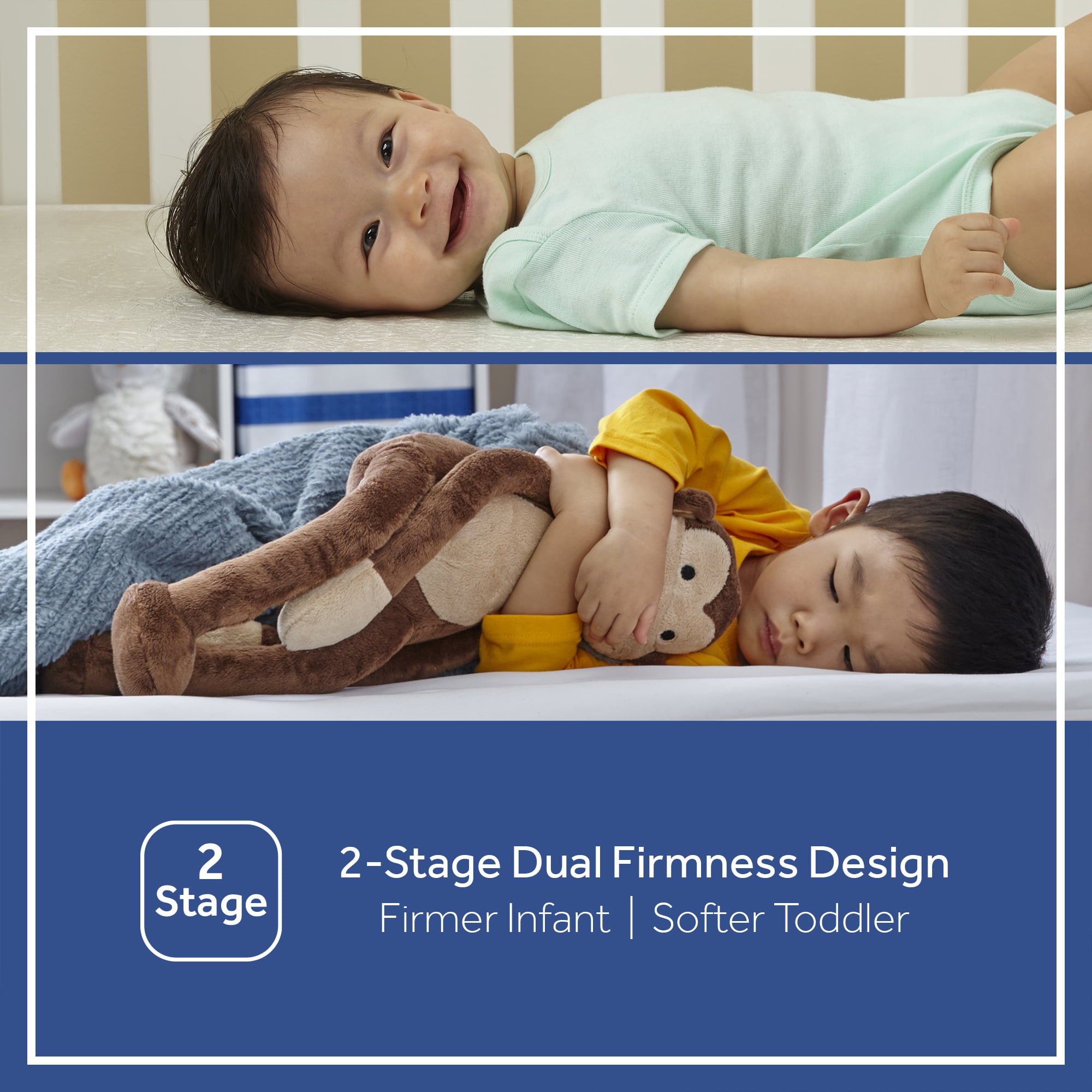Ortho Rest Premium 2-Stage150 Coil Crib and Toddler Mattress. Gray