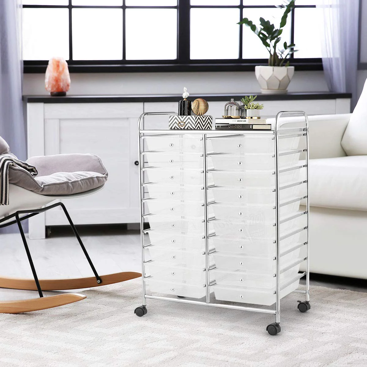Giantex Storage Drawer Carts. 20-Drawer Organizer