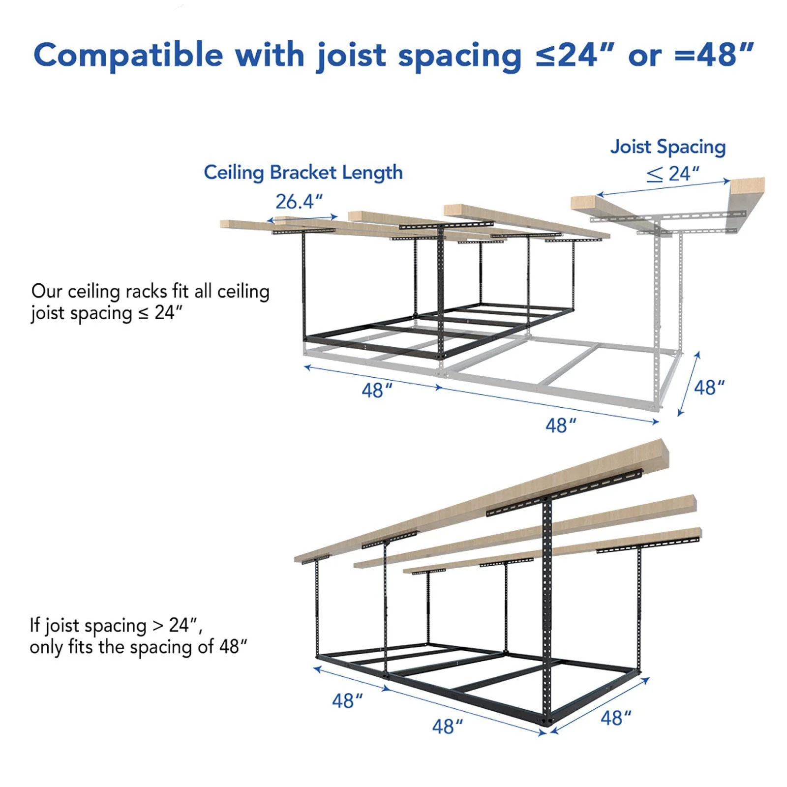 FLEXIMOUNTS 4x8 Overhead Garage Storage Rack