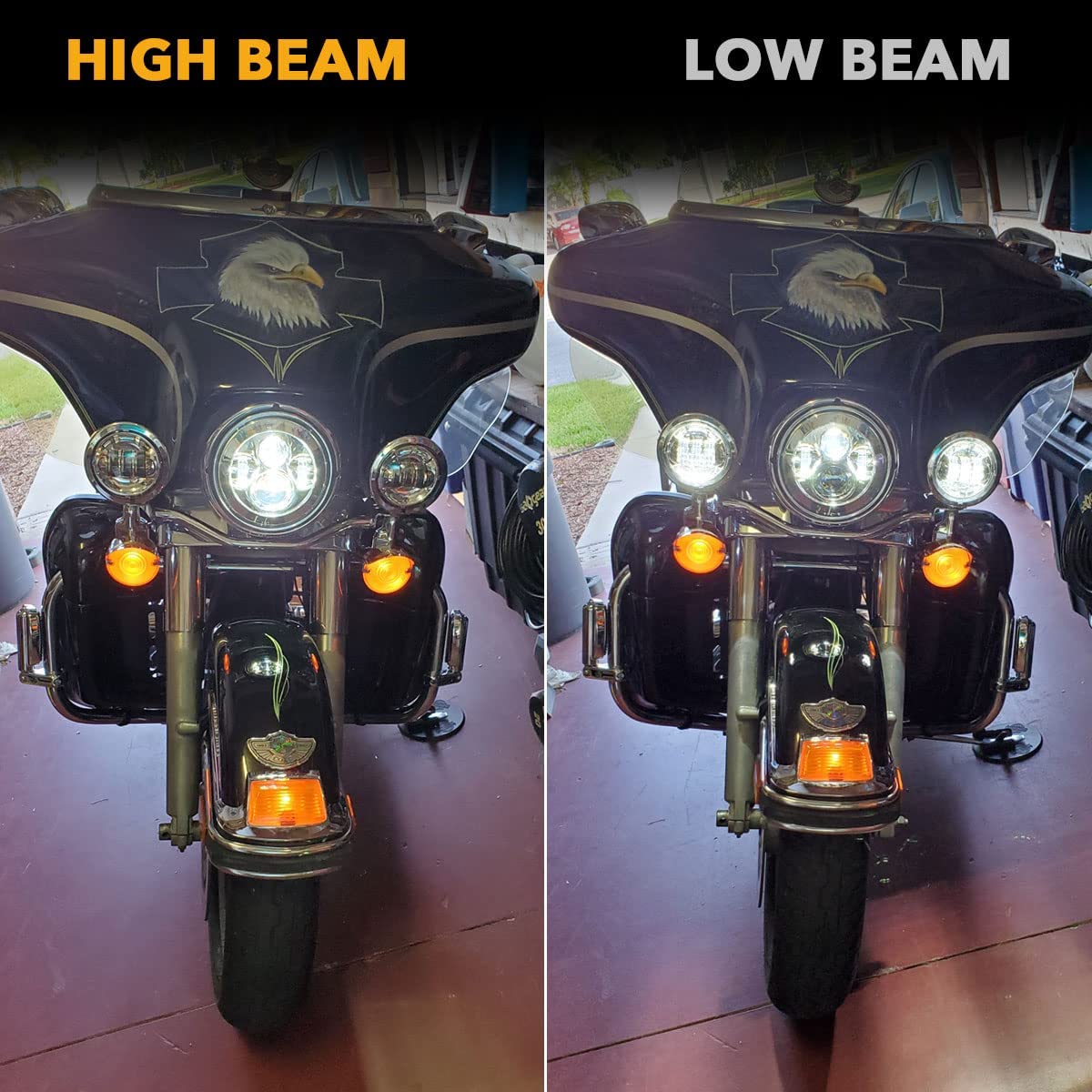 TRUCKMALL 7 inch LED Headlight Fog Passing Lights DOT Kit