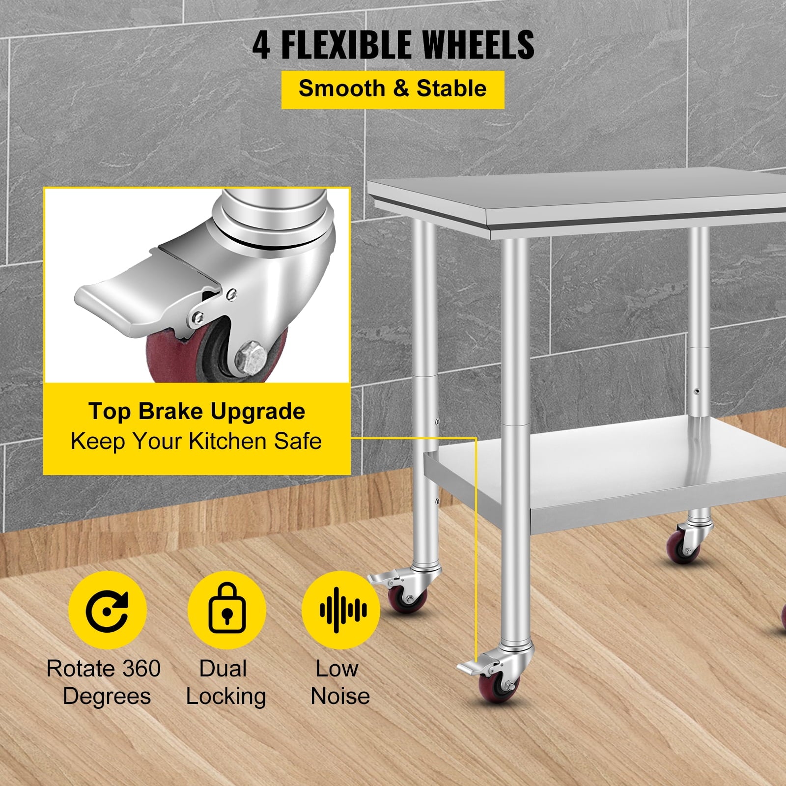 Stainless Steel Work Table |30x24inch | Food Prep NSF | Utility Work Station