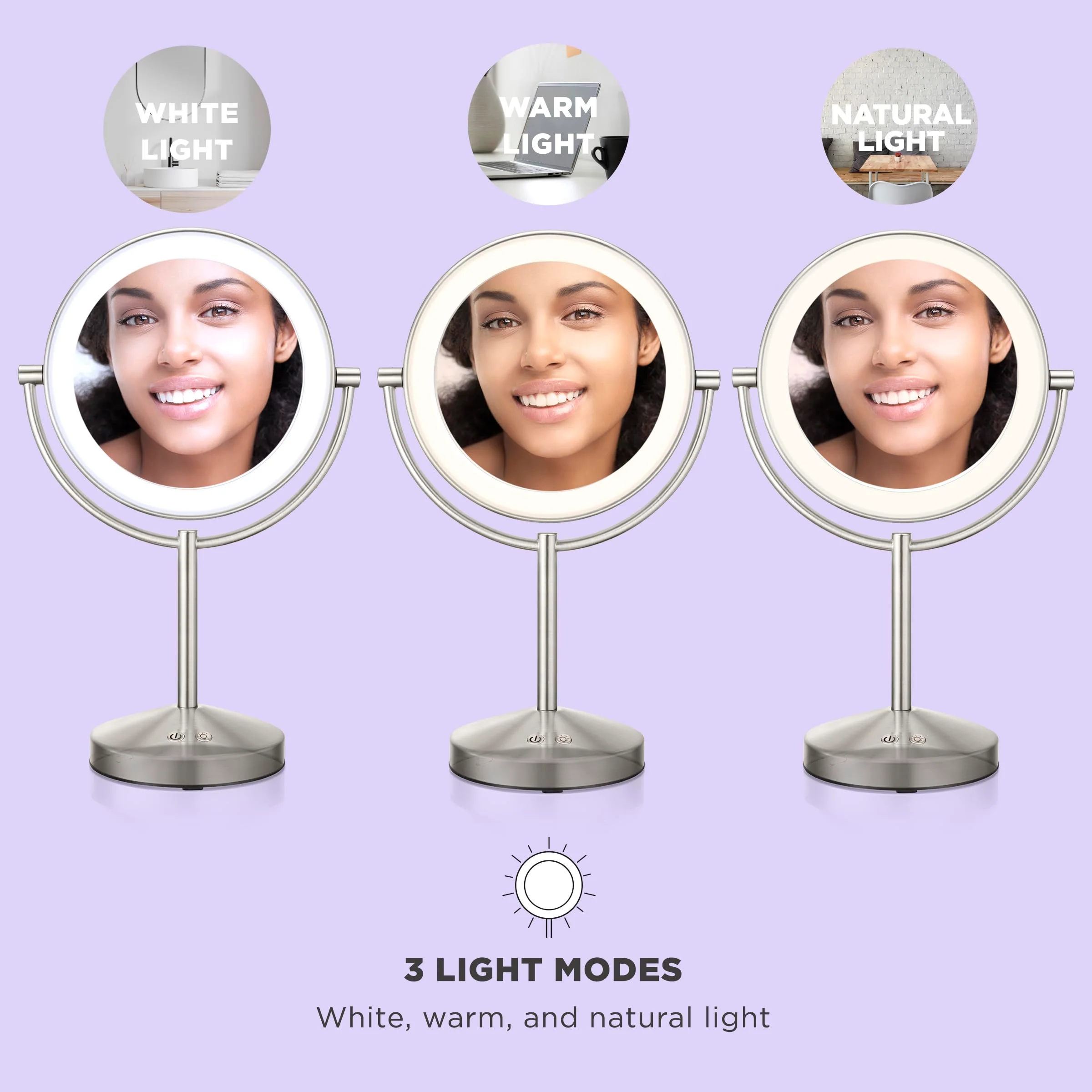 Conair Lighted Makeup Mirror. 1X/10x Magnifying Mirror