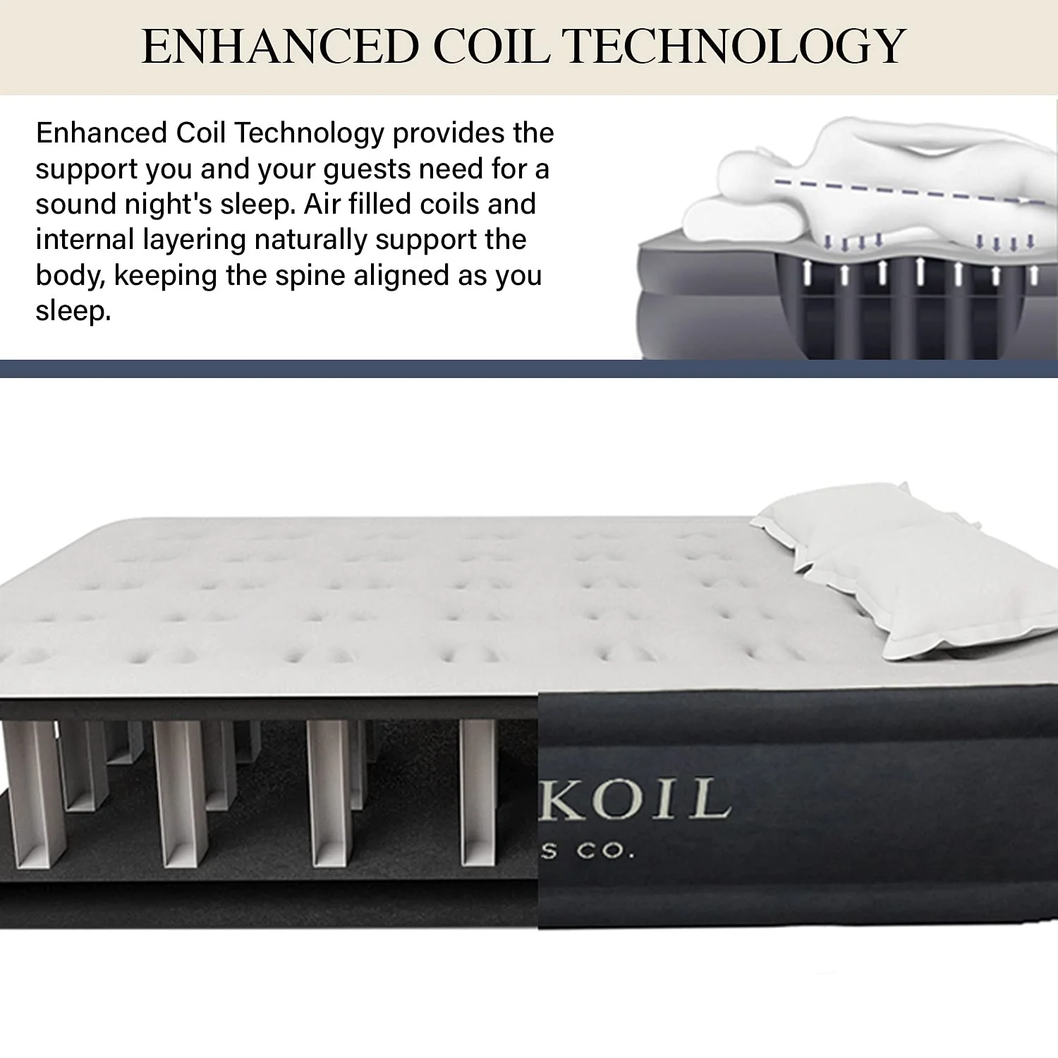 King Koil Pillow Top Plush Queen Air Mattress With Pump