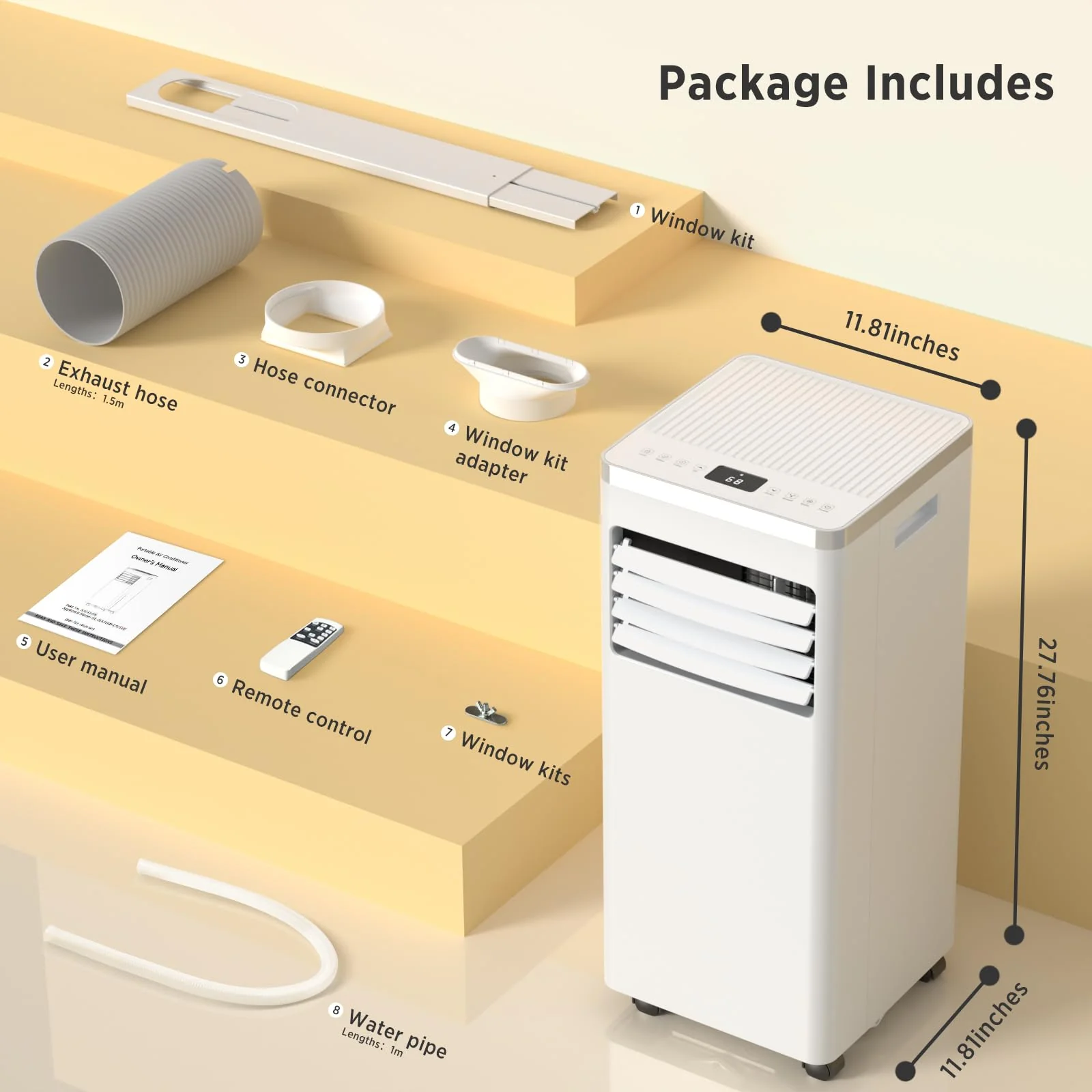 ZAFRO 8.000 BTU Portable Air Conditioners Cool Up to 350 Sq.Ft