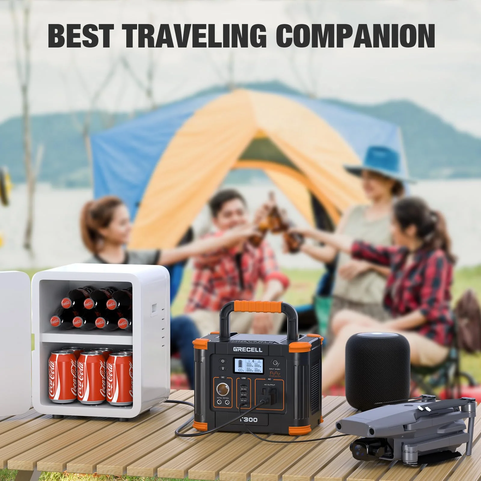 Portable Power Station 300W. GRECELL 288Wh Solar Generator