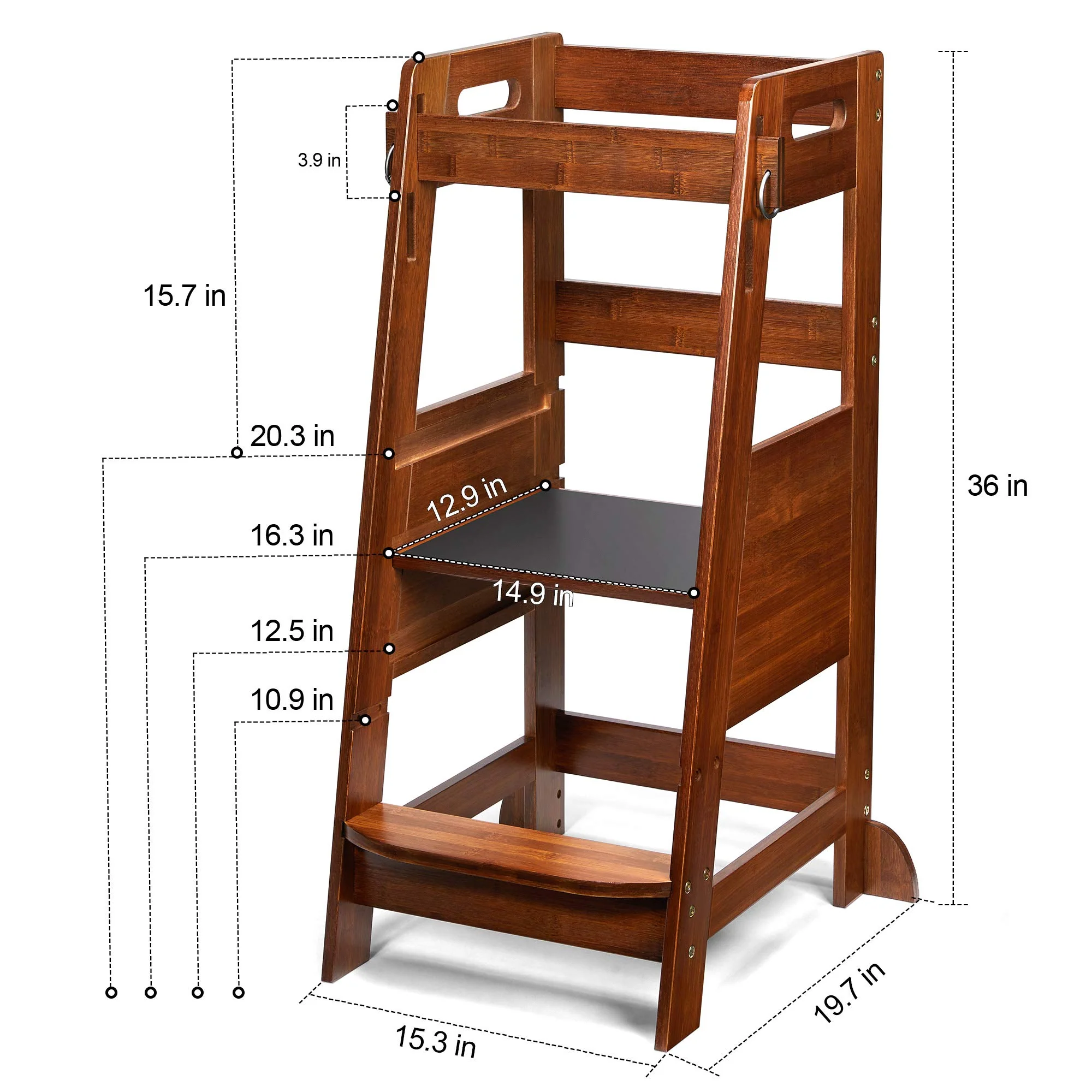 TOETOL Bamboo Toddler Kitchen Step Stool