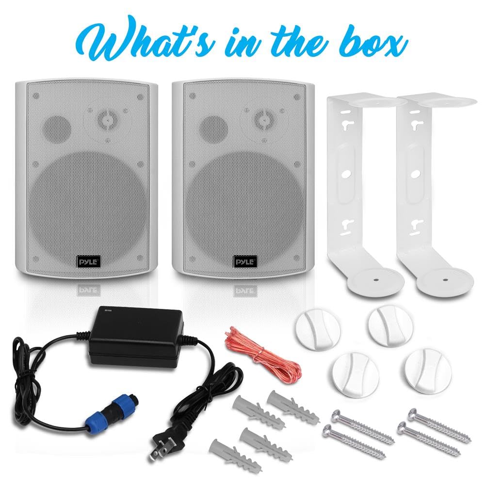 Pyle Outdoor Waterproof Wall-Mount Patio Stereo Speaker