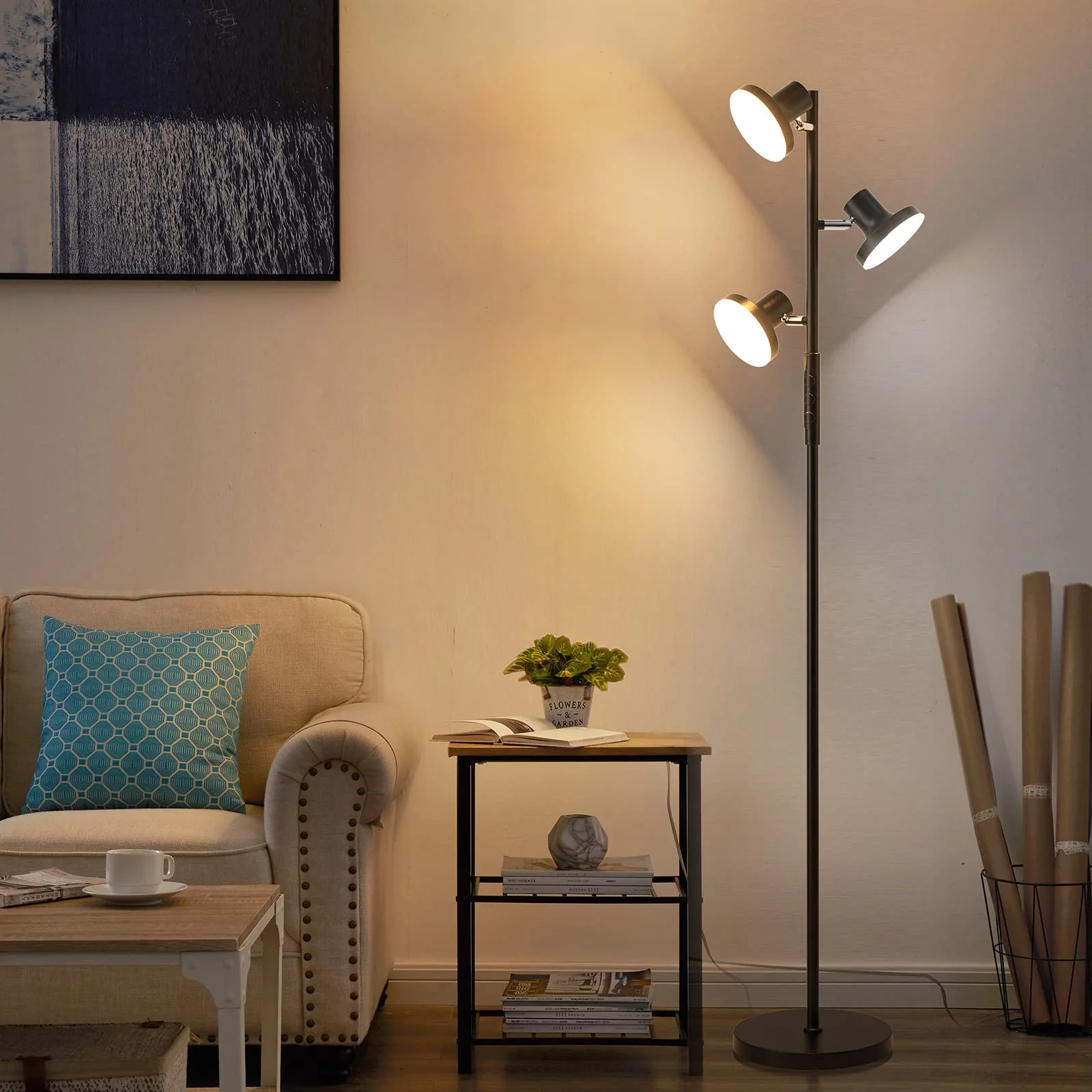 SIBRILLE 36W LED Tree Floor Lamp. Modern Dimmable Standing Lamp