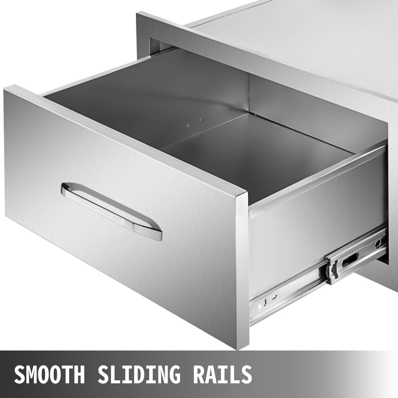Outdoor Kitchen Drawers 30Wx10Hx20D. Horizontal Double Access BBQ Drawers with Stainless Steel Handle. BBQ Island Drawers for Outdoor Kitchens or BBQ Island Patio Grill Station
