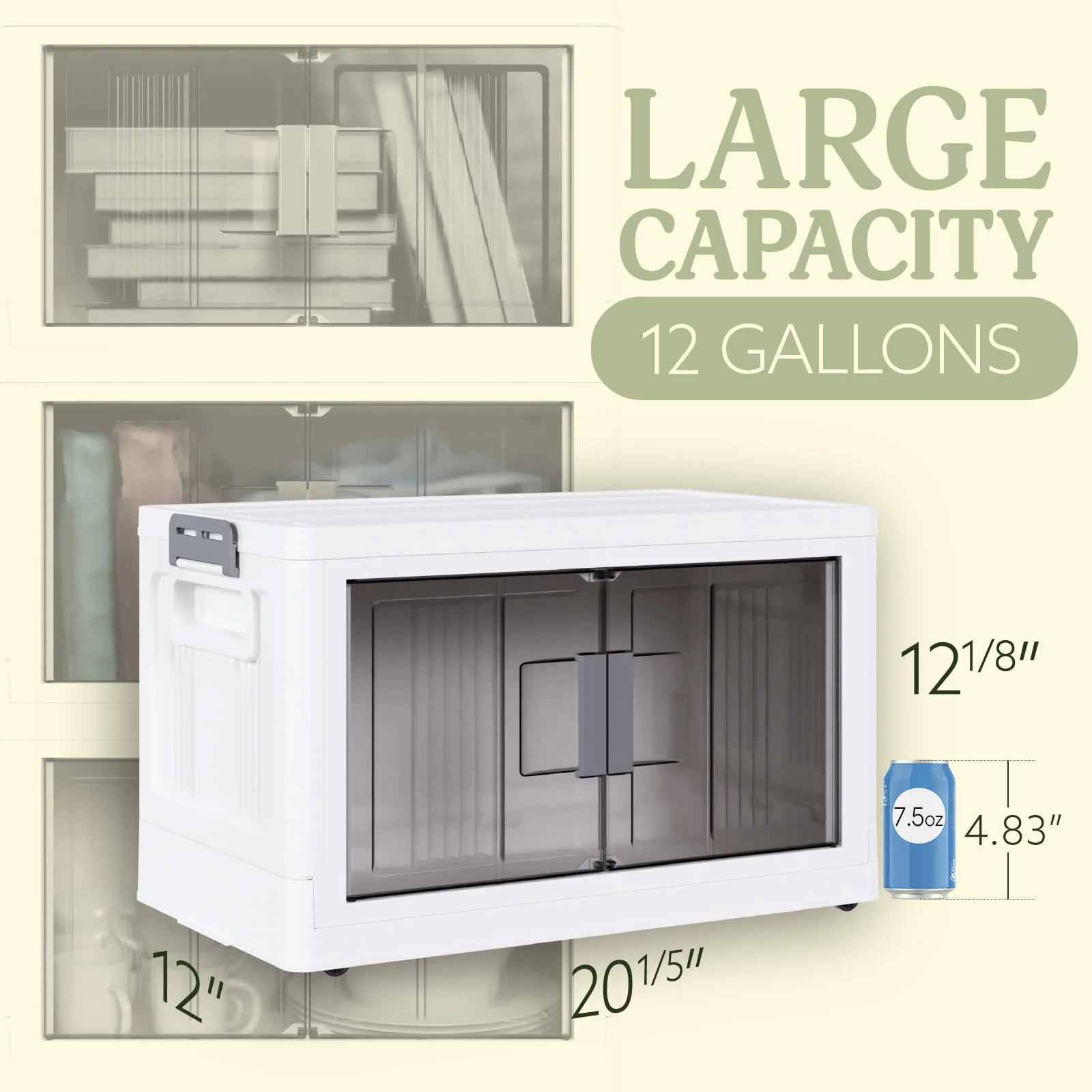 OlarHike 3 Pack 48QT Collapsible Storage Bins with Lids