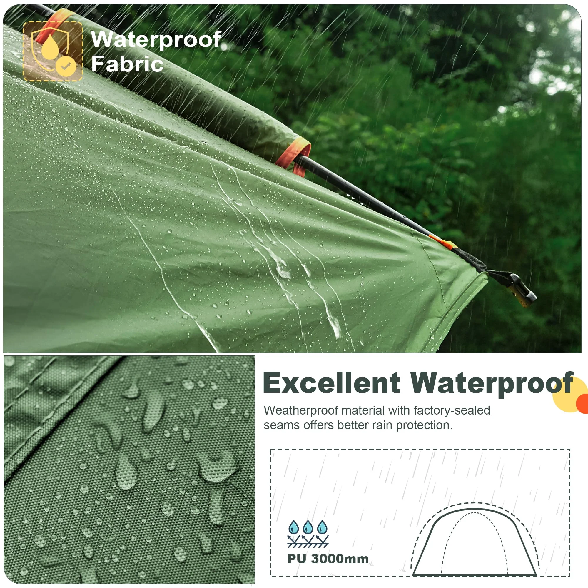GoHimal Waterproof SUV Tent for Camping. 8FT L x 8FT W x 7.2FT H