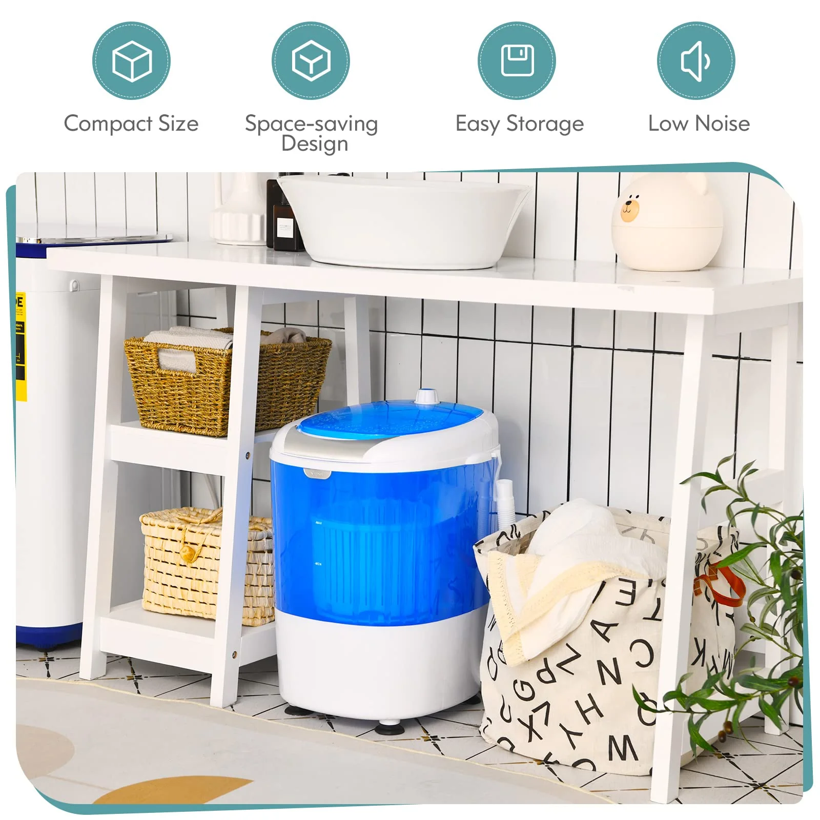 Giantex Compact Mini Washer and Spinner Combo. 5.5lbs Capacity