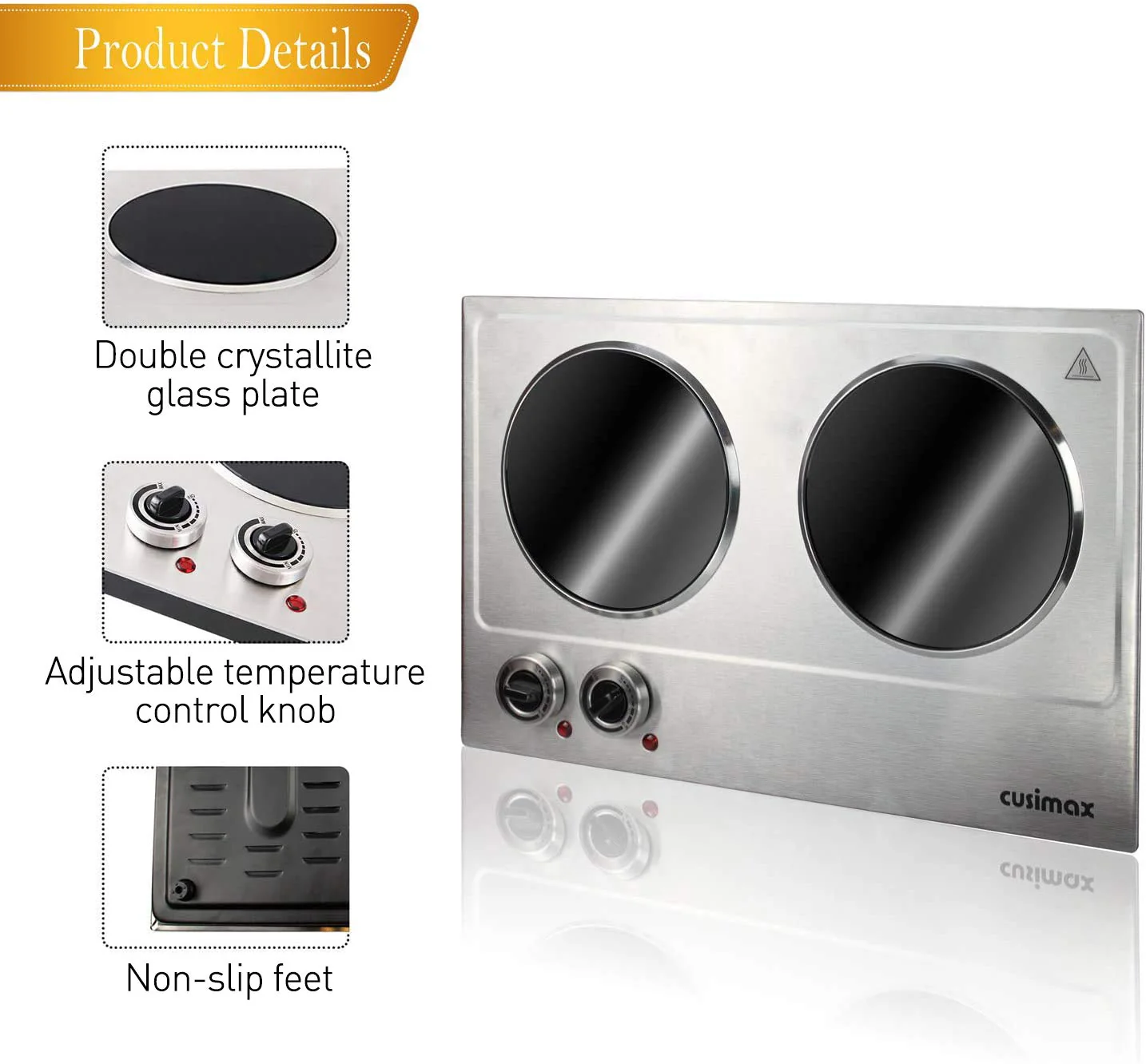 CUSIMAX 1800W Ceramic Electric Hot Plate for Cooking