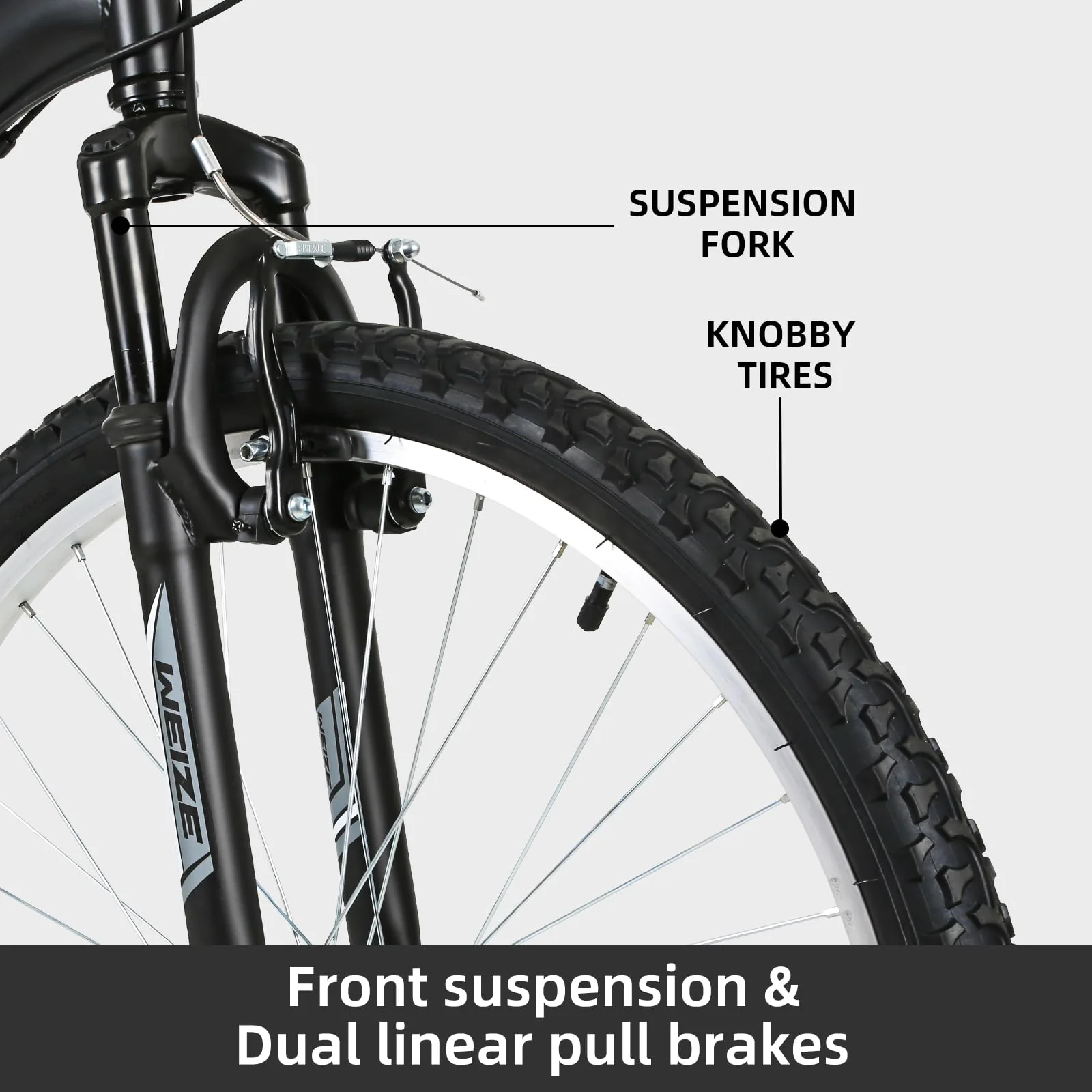 WEIZE Mountain Outdoor Cycling Bike with Suspension Fork