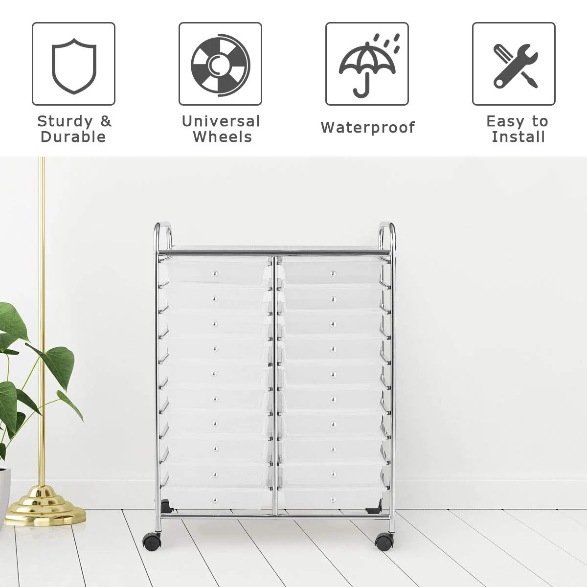 Giantex Storage Drawer Carts. 20-Drawer Organizer