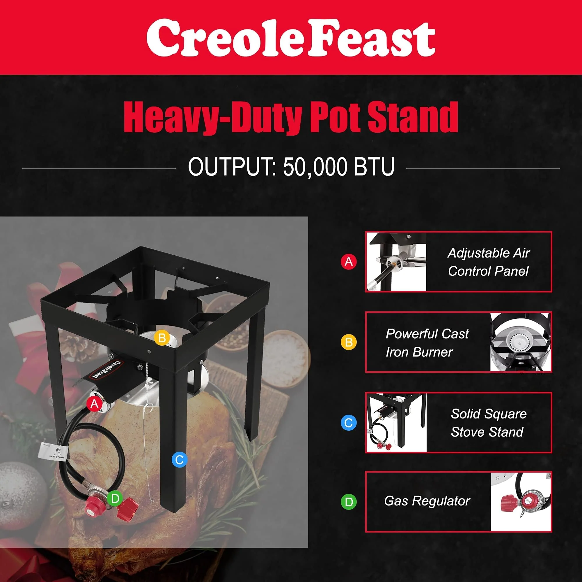 CreoleFeast Fish Fryer Boiler Steamer Set for Outdoor