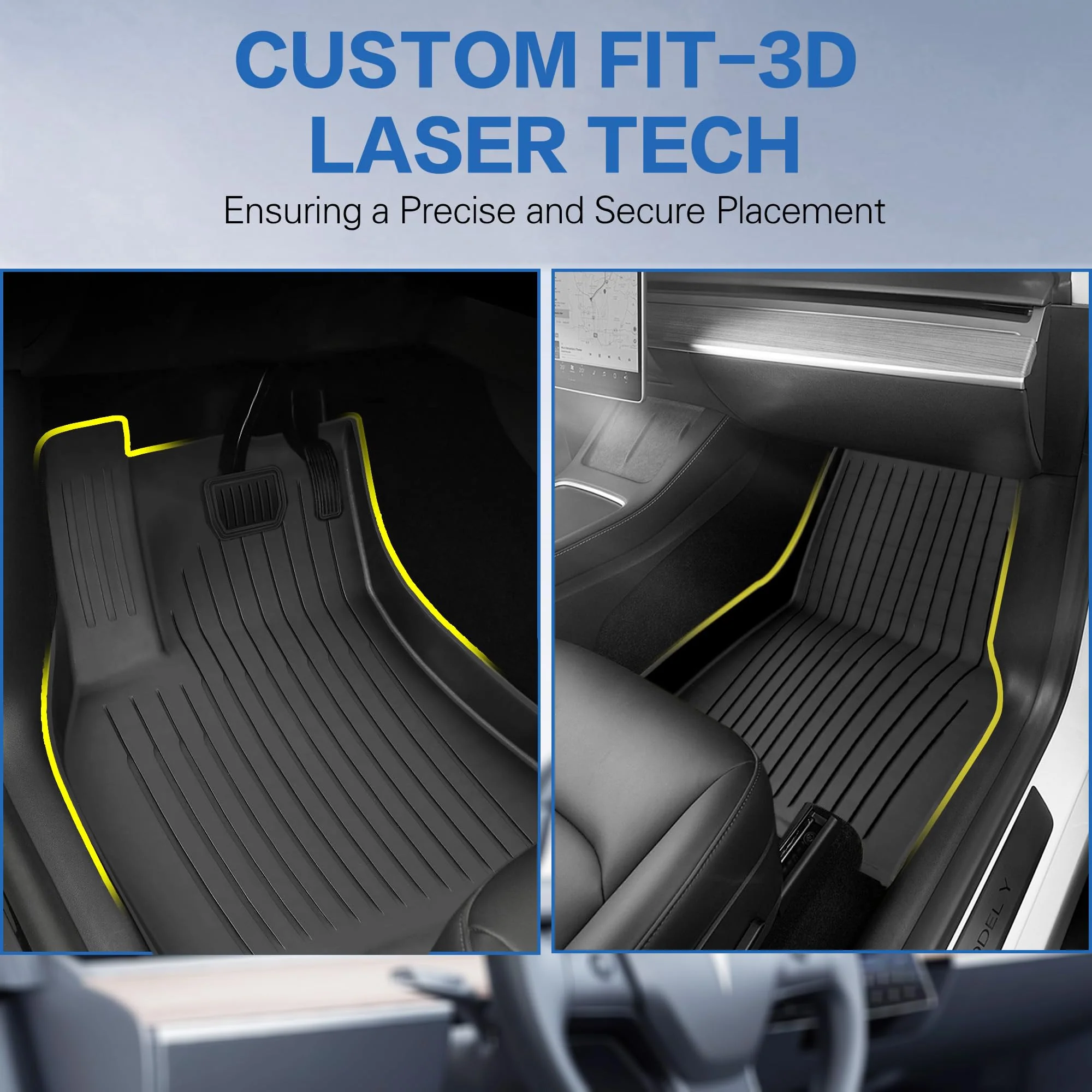 Weize Floor Mats for Tesla Model Y 5-Seat 2021-2023 2022 2024