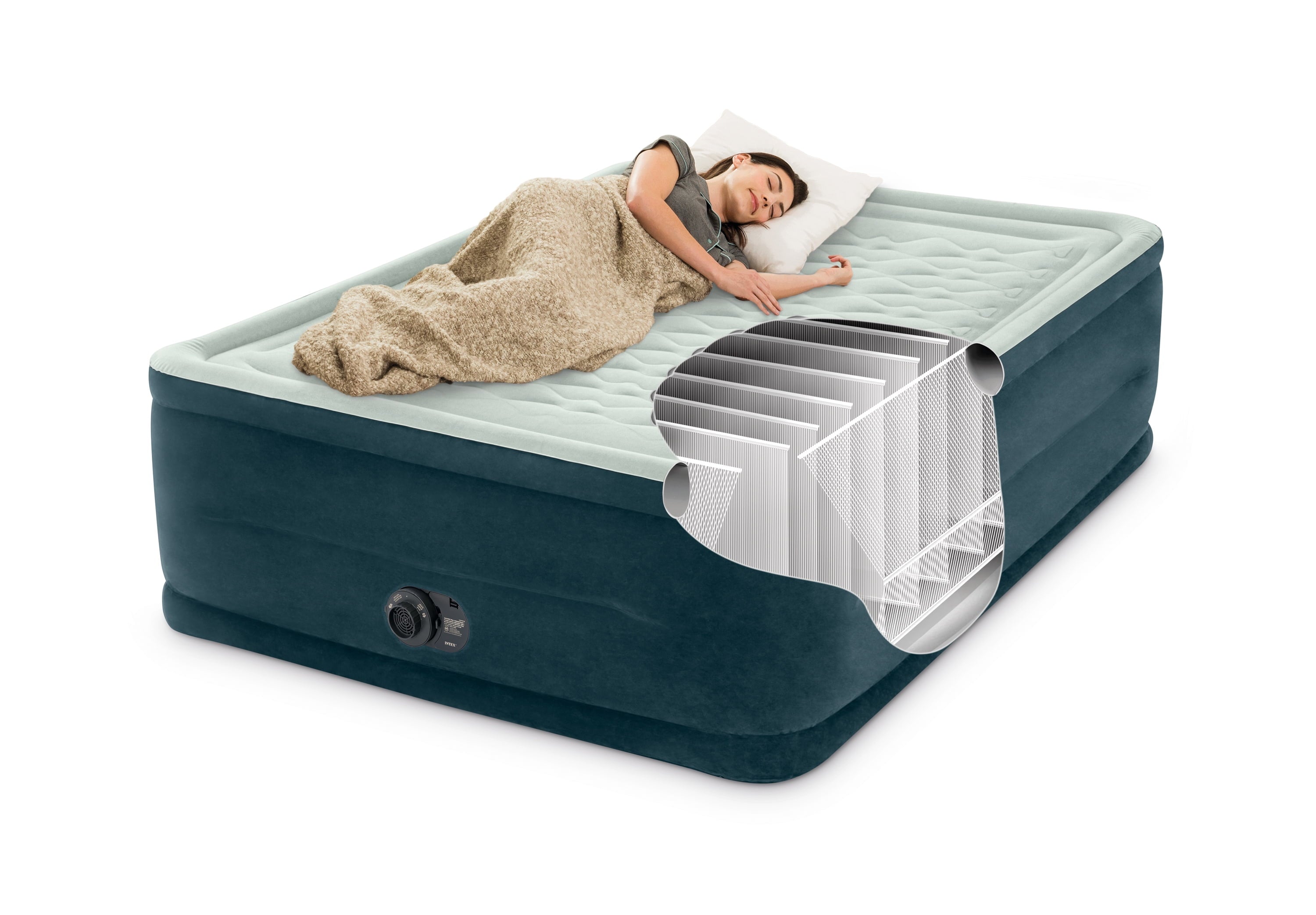24 Dream Lux Pillow Top Dura-Beam Airbed Mattress with Internal Pump - Queen