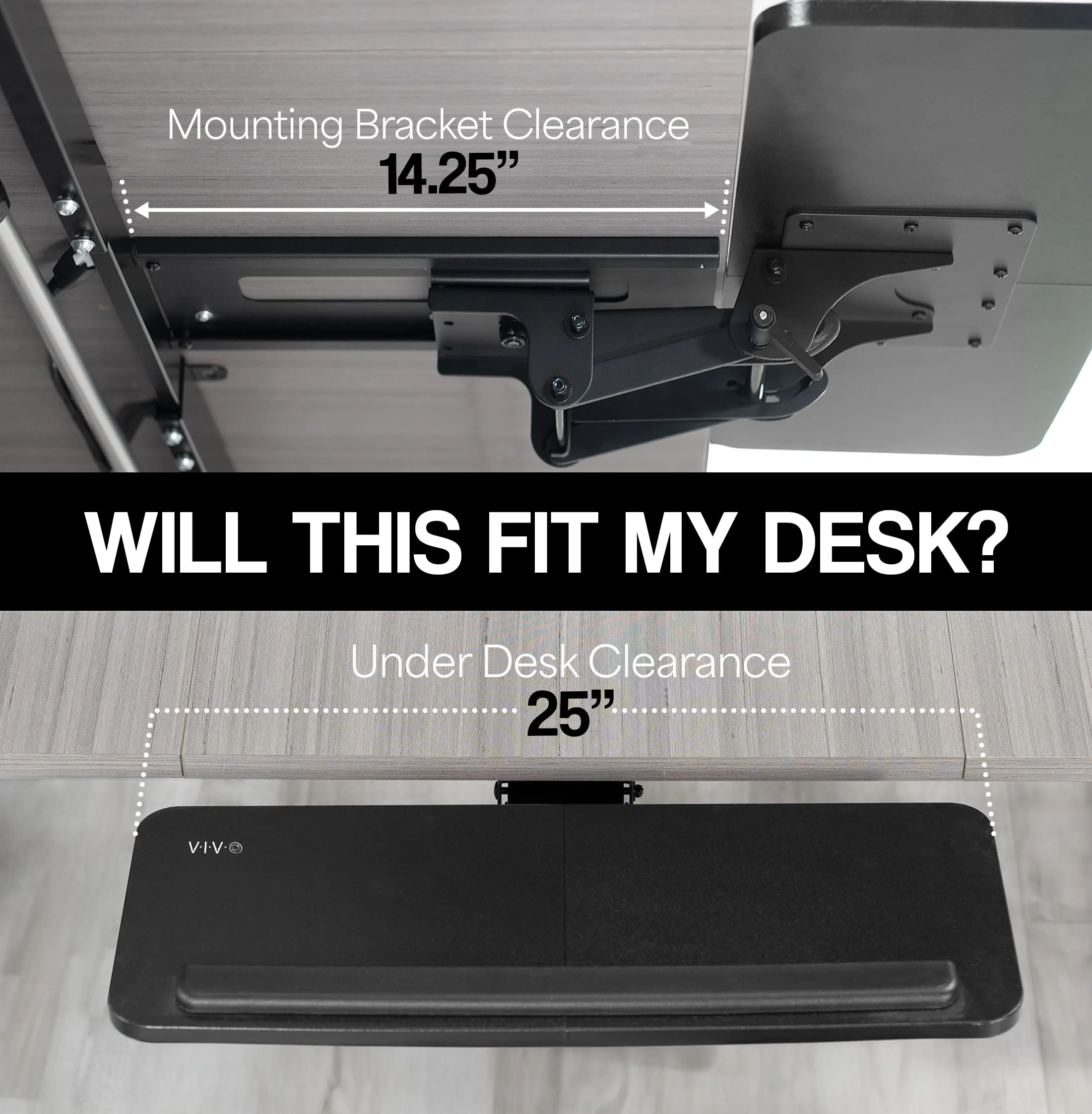 VIVO Adjustable Computer Keyboard & Mouse Platform Tray
