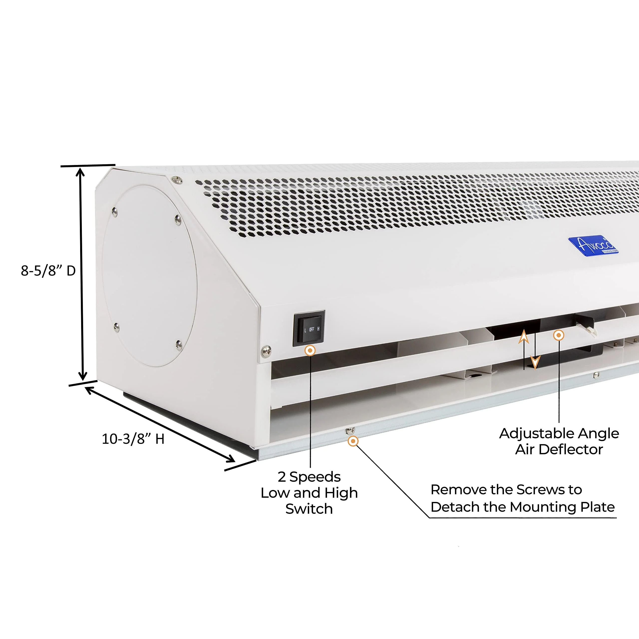 Awoco 36 Super Power 2 Speeds 1200CFM Commercial Indoor Air Curtain