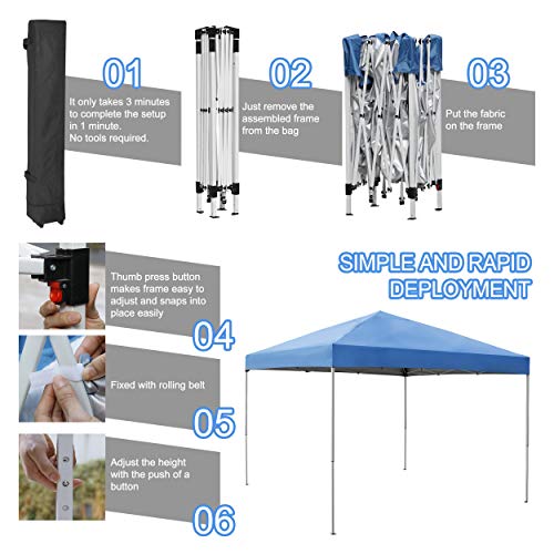10x10 Pop Up Canopy Tent Portable Outdoor Canopy Tent for Parties Camping