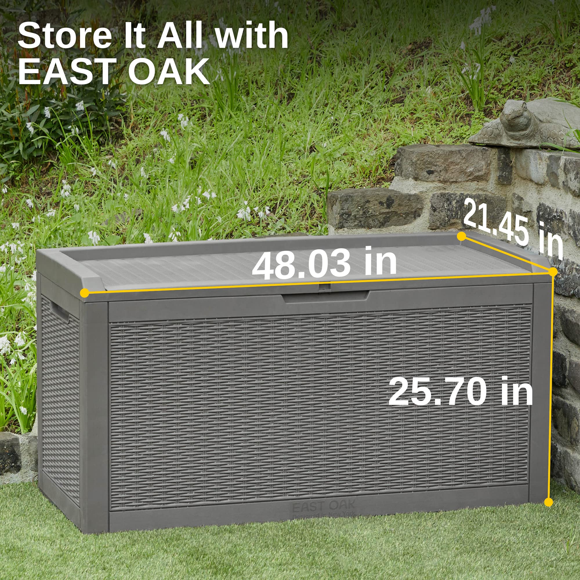 EAST OAK Outdoor Storage Box. 100 Gallon Deck Box