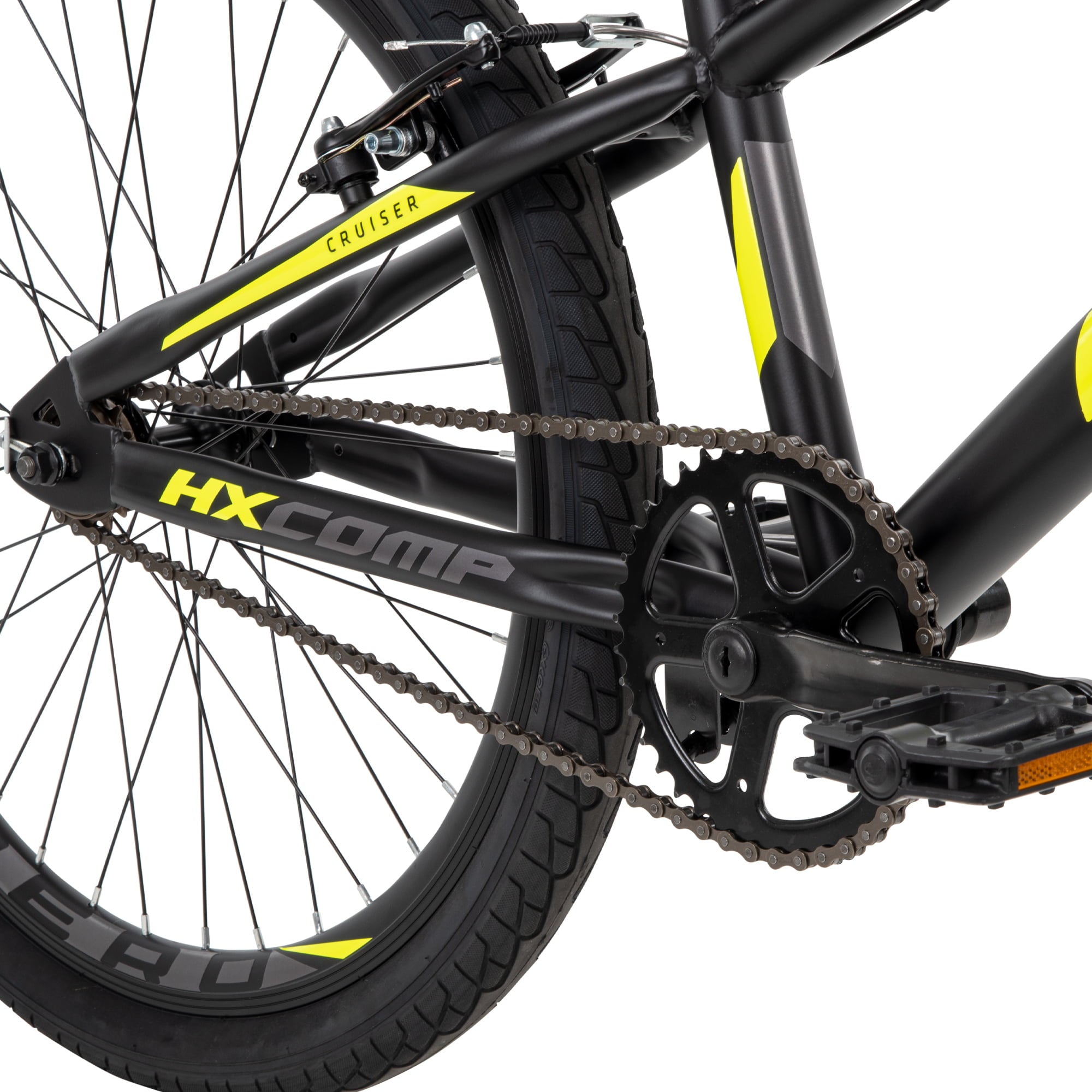 HX Cruiser 24-inch BMX Bike for Boys. Black/Yellow