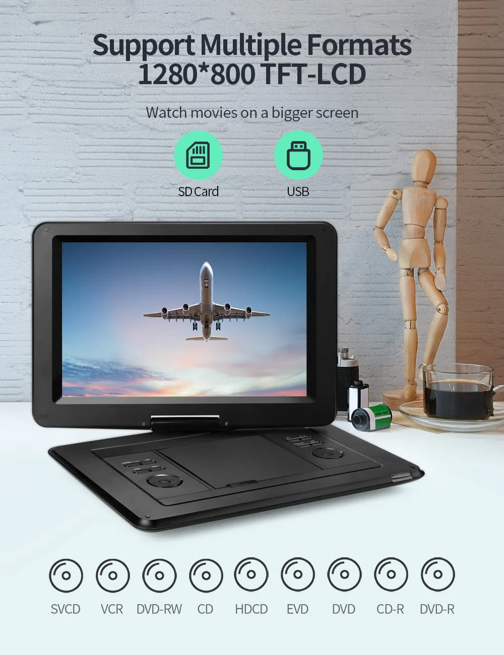 YOTON 17.5 Portable DVD Player with 15.5 HD Swivel Screen