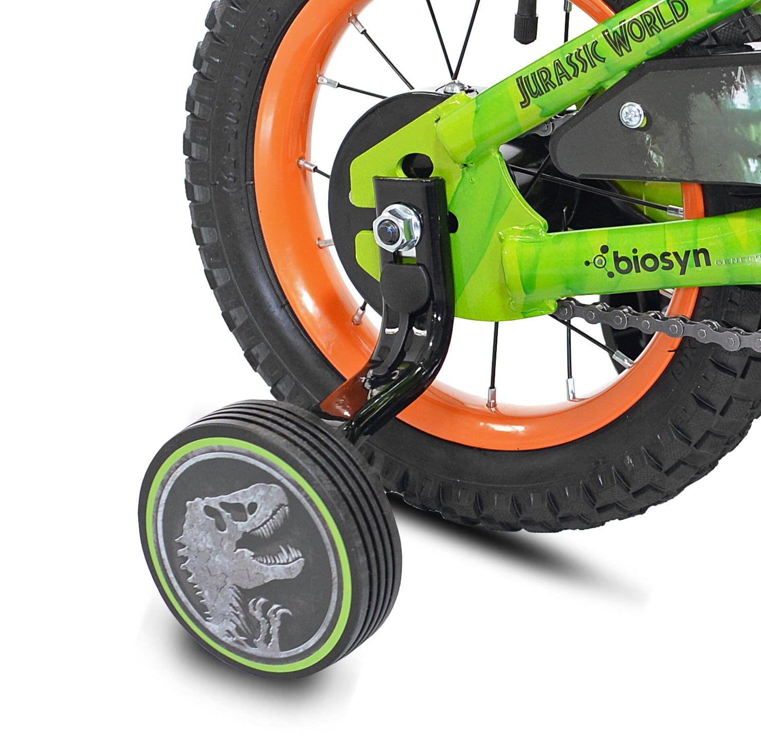 World? 12-inch Raptor Boy's Bicycle with Training Wheel. Green and Orange