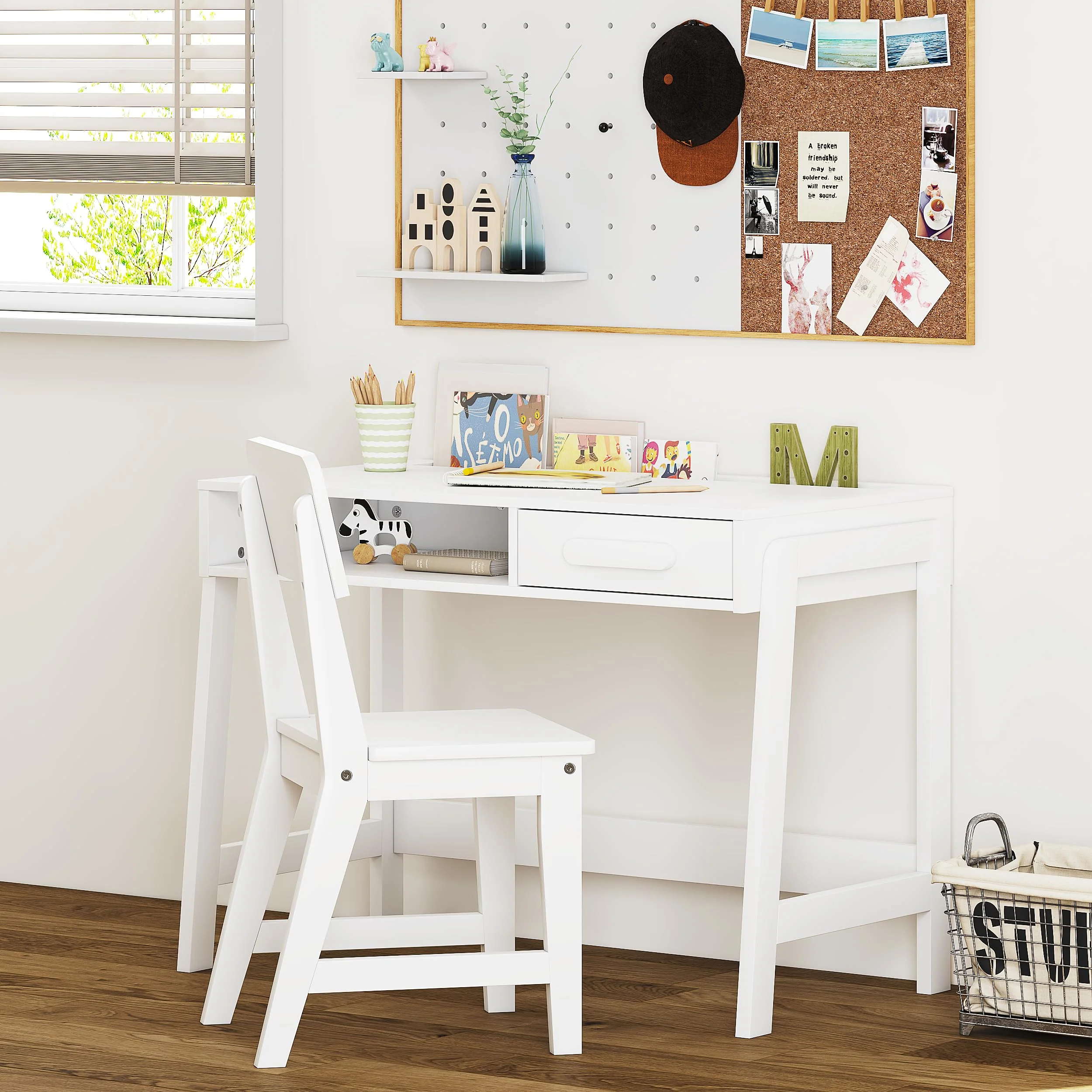 UTEX Kids Desk and Chair Set for Kids with Drawers