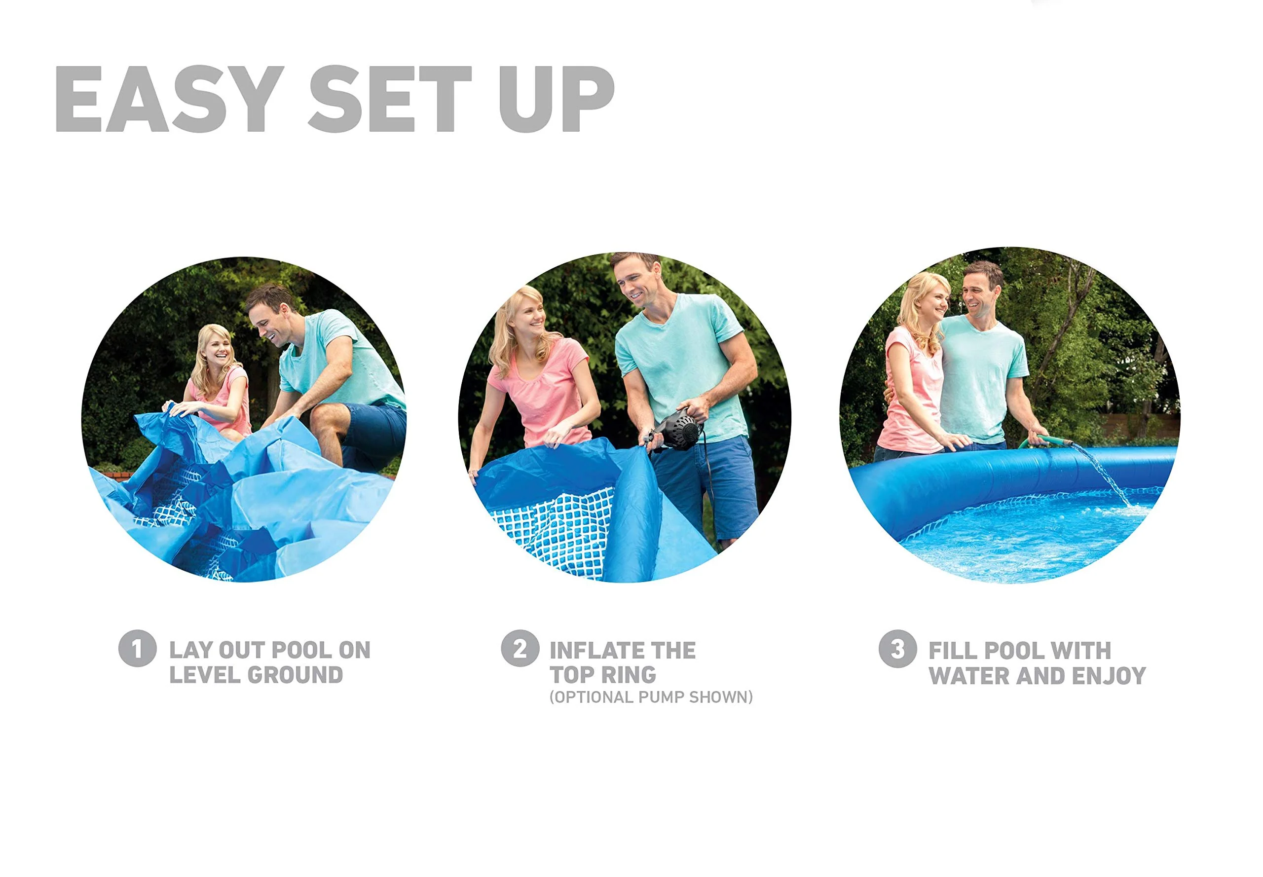 Intex 18 Feet x 48 Inch Inflatable Above Ground Swimming Pool Set