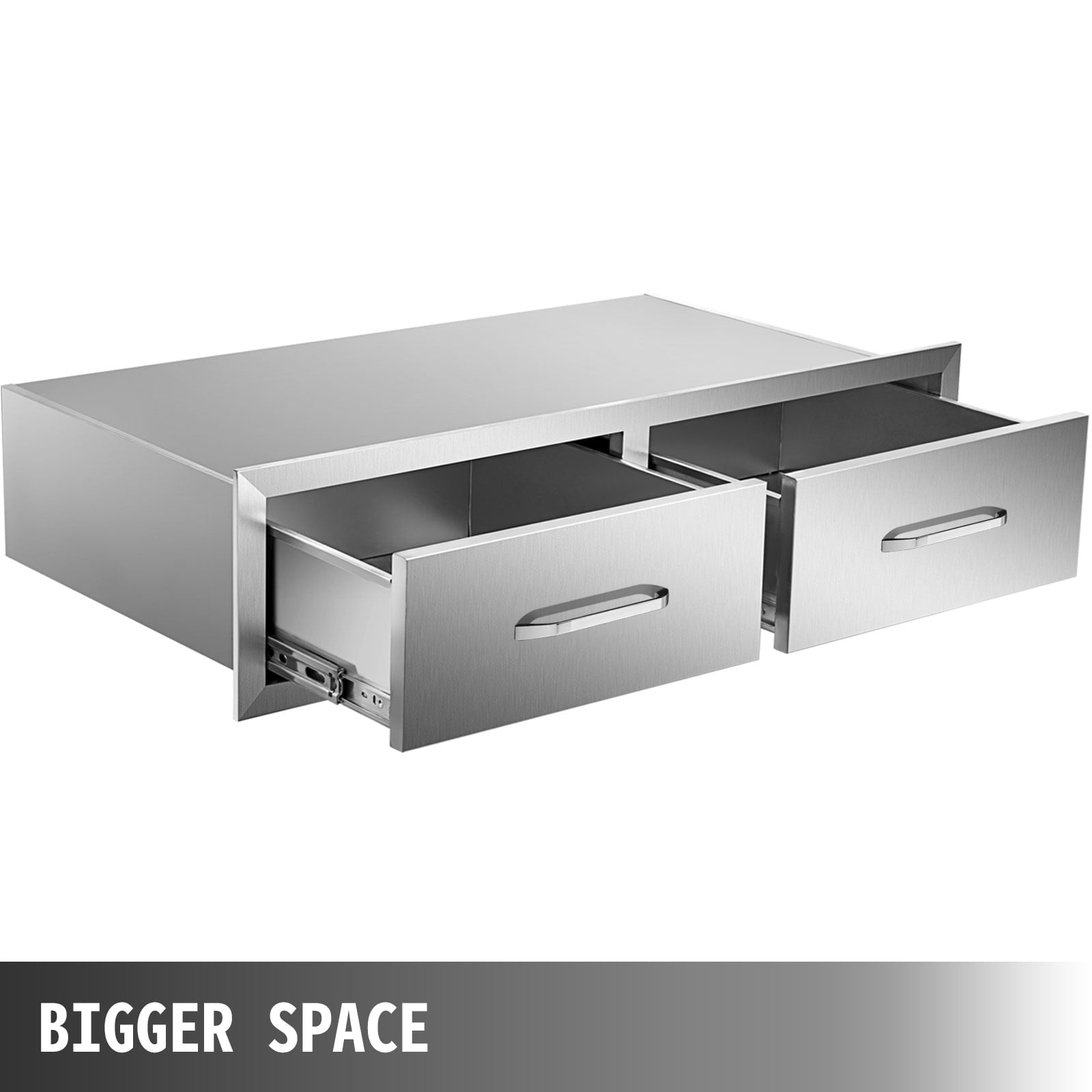 Outdoor Kitchen Drawers 30Wx10Hx20D. Horizontal Double Access BBQ Drawers with Stainless Steel Handle. BBQ Island Drawers for Outdoor Kitchens or BBQ Island Patio Grill Station