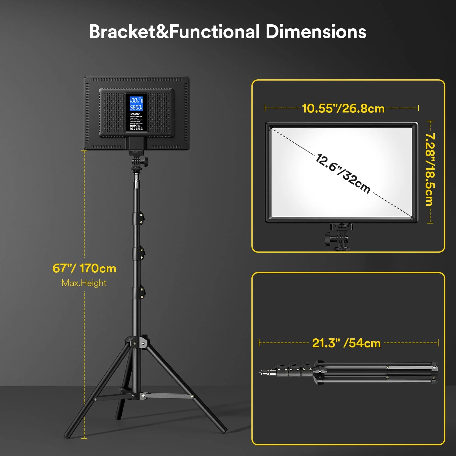 RALENO 2 Packs LED Video Light and Stand Lighting Kit